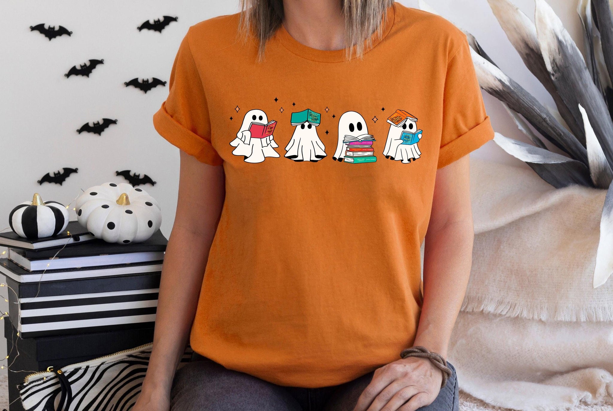 Ghost Reading Shirt | Acotar Ghost Shirt | Bookish Ghost Shirt | Book Reader Ghost | Halloween Shirt | Book Ghosts T-shirt | Book Reader HW1908 22