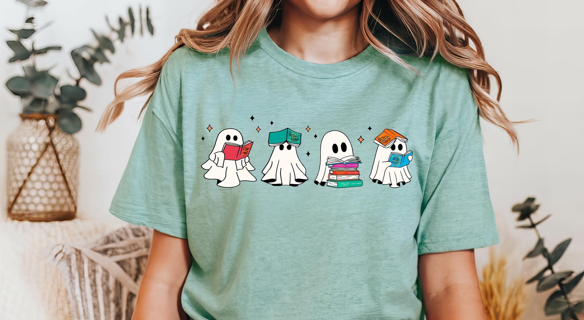 Ghost Reading Shirt | Acotar Ghost Shirt | Bookish Ghost Shirt | Book Reader Ghost | Halloween Shirt | Book Ghosts T-shirt | Book Reader HW1908 22