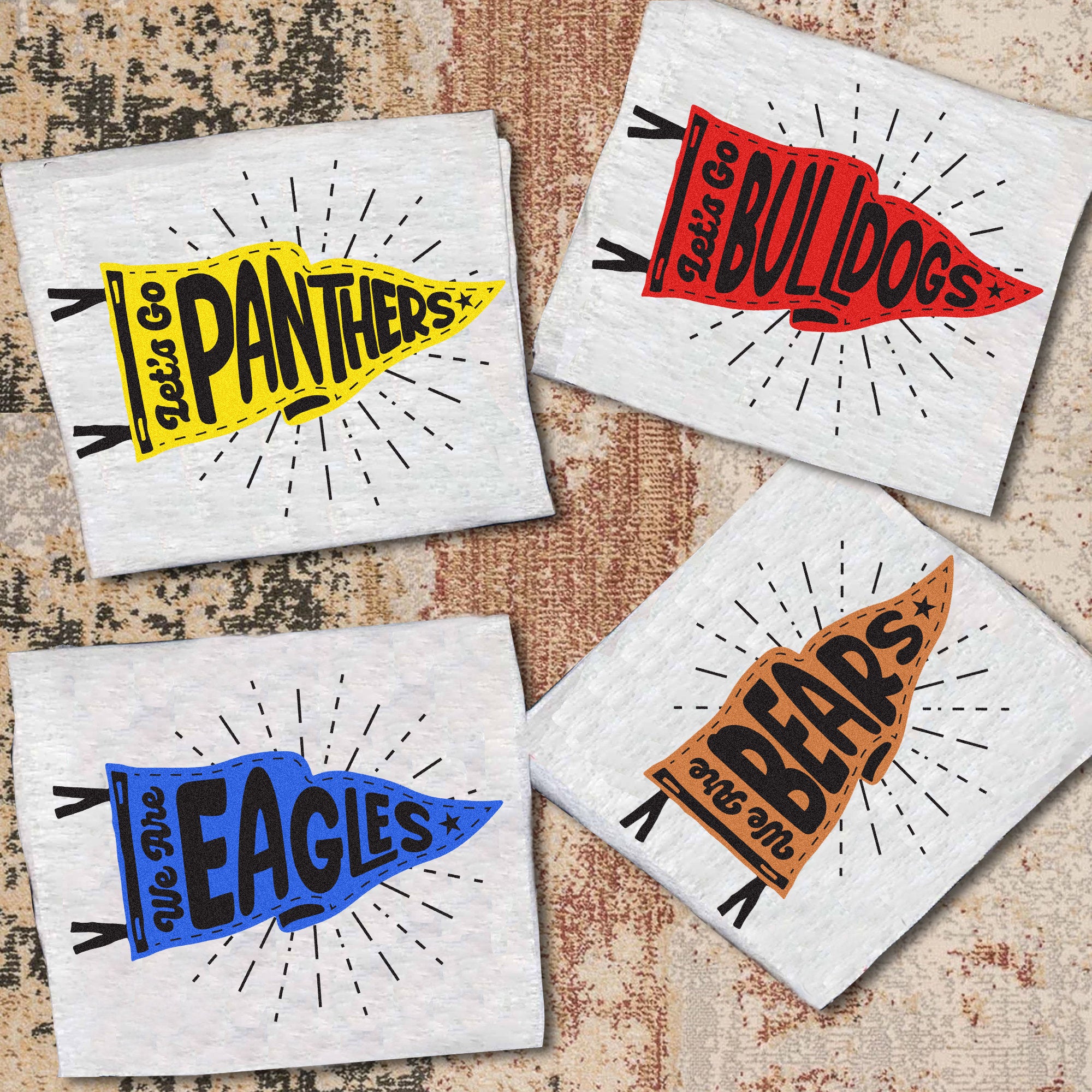 Custom Mascot Pennants Flag Shirt, Pennant Mascot Shirt, School Spirit Shirt, Matching Team Tee, Homecoming Pennant Color, SC1908 03