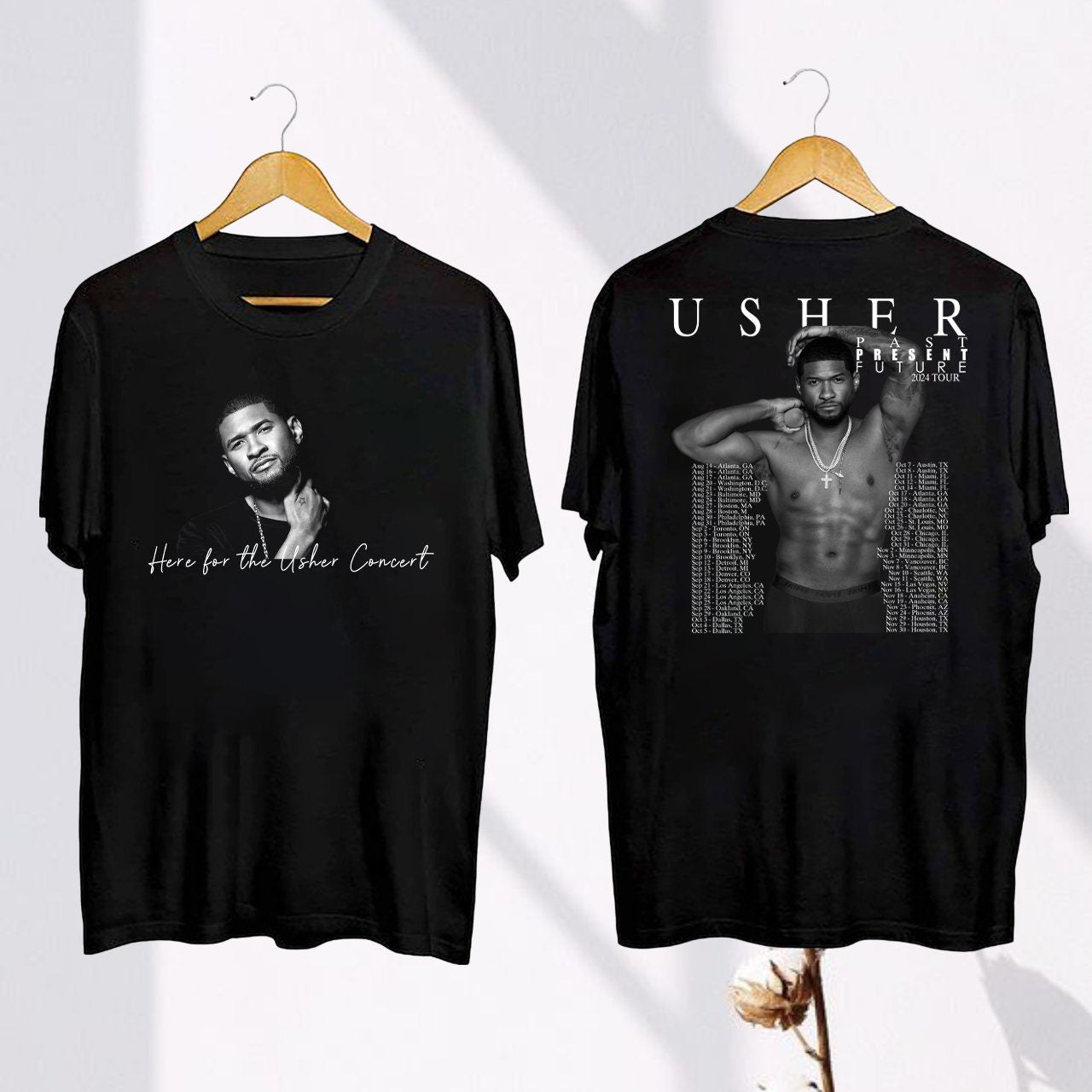 Tour 2024 Usher Past Present Future Shirt, Usher Concert 2024 Shirt, Usher Fan Gift, Usher Shirt, Usher Tour Merch, Usher 90s Vintage Shirt