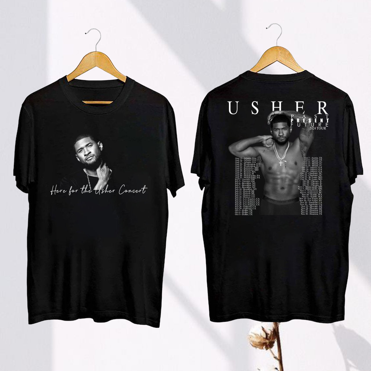 Tour 2024 Usher Past Present Future Shirt, Usher Concert 2024 Shirt, Usher Fan Gift, Usher Shirt, Usher Tour Merch, Usher 90s Vintage Shirt MS2208 24