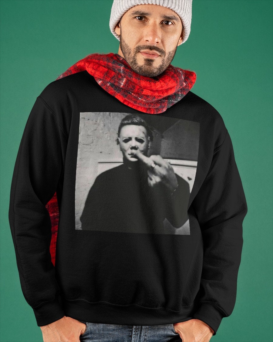 MICHEAL MYERS T-SHIRT, Michael Myers Halloween Middle Finger Horror Movie T-Shirt, Horror Movie Killers T-shirt, Horror Movie Tee HW2109