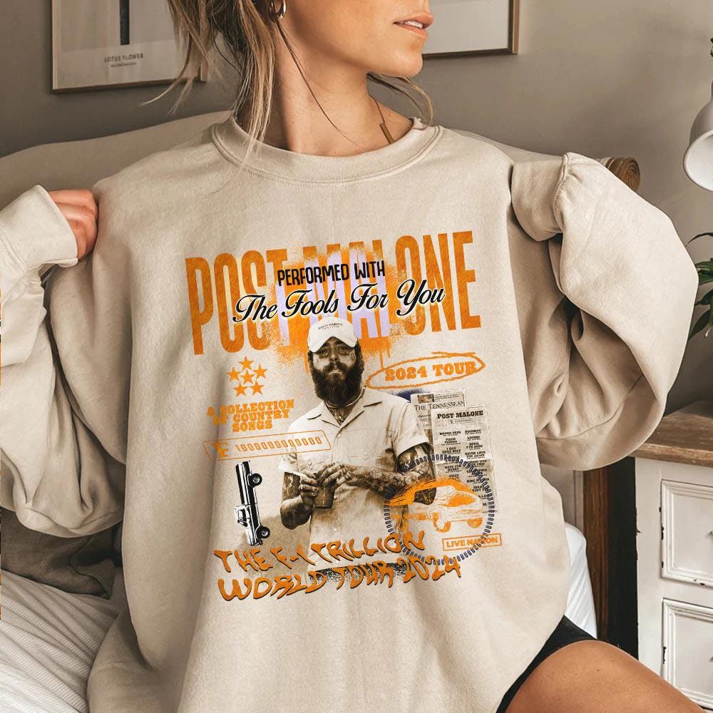 Post Malone Shirt, Post Malone Tour Music Shirt, A Collection Of Country Song List Post Malone Concert 2024 For Fan Unisex Shirt V1 0708M