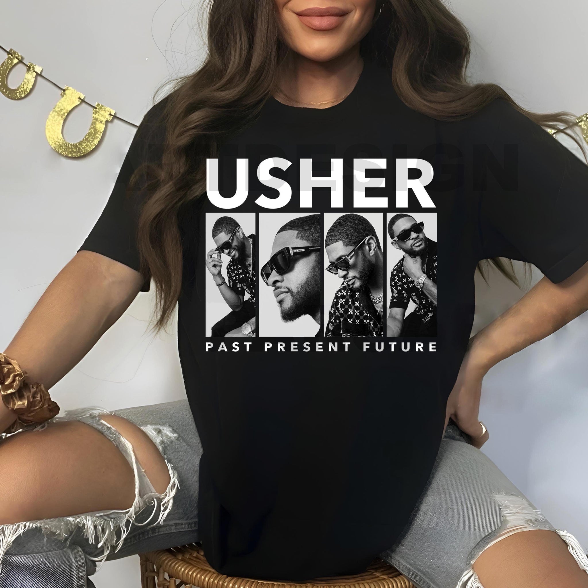 Usher world tour Shirt Usher past present future world Tour Shirt  Usher Shirt  Usher fan merch Usher concert Usher gift