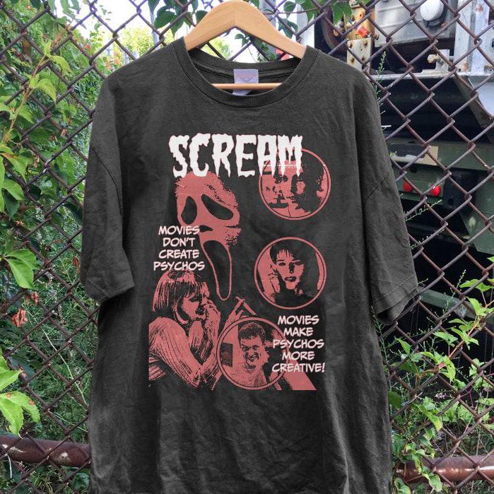 Scream movie T-shirt, Unisex Horror shirt, Halloween tee, Scream T-shirt, Oversize shirt, Vintage T-shirt ,horror movie shirt HW2108 04
