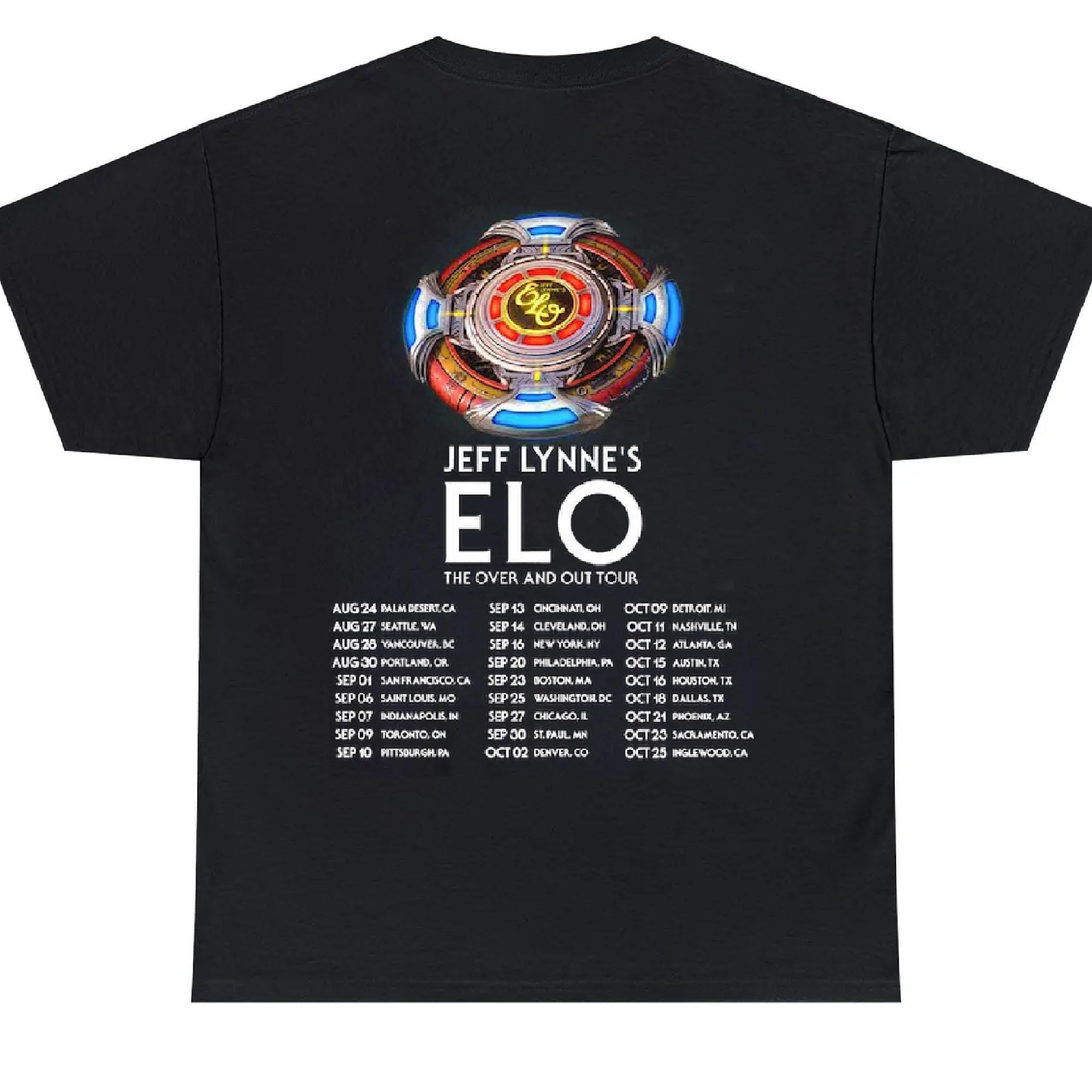 Jeff Lynne's ELO The Over and Out Tour Concert 2024 Shirt || Jeff Lynne's ELO Band Concert Shirt || ELO The Over and Out Tour Shirt MS2008 02