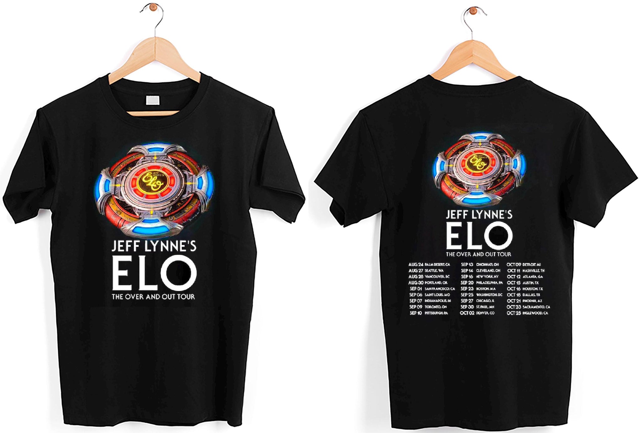 Jeff Lynne's ELO The Over and Out Tour Concert 2024 Shirt || Jeff Lynne's ELO Band Concert Shirt || ELO The Over and Out Tour Shirt MS2008 02