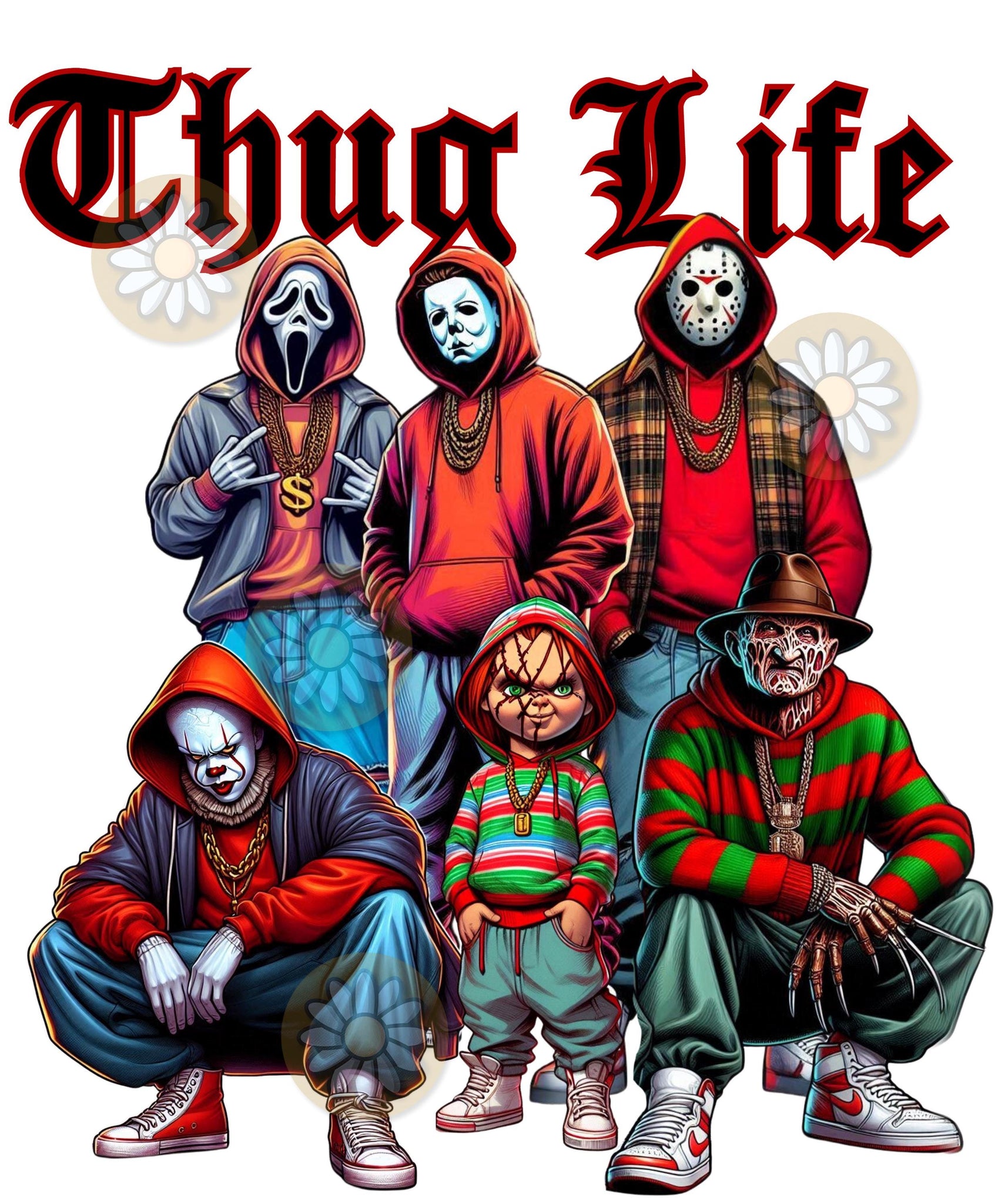 Thug Life, Baddies scary movie edition, sublimation design Shirt/PDF download. HW1708 10