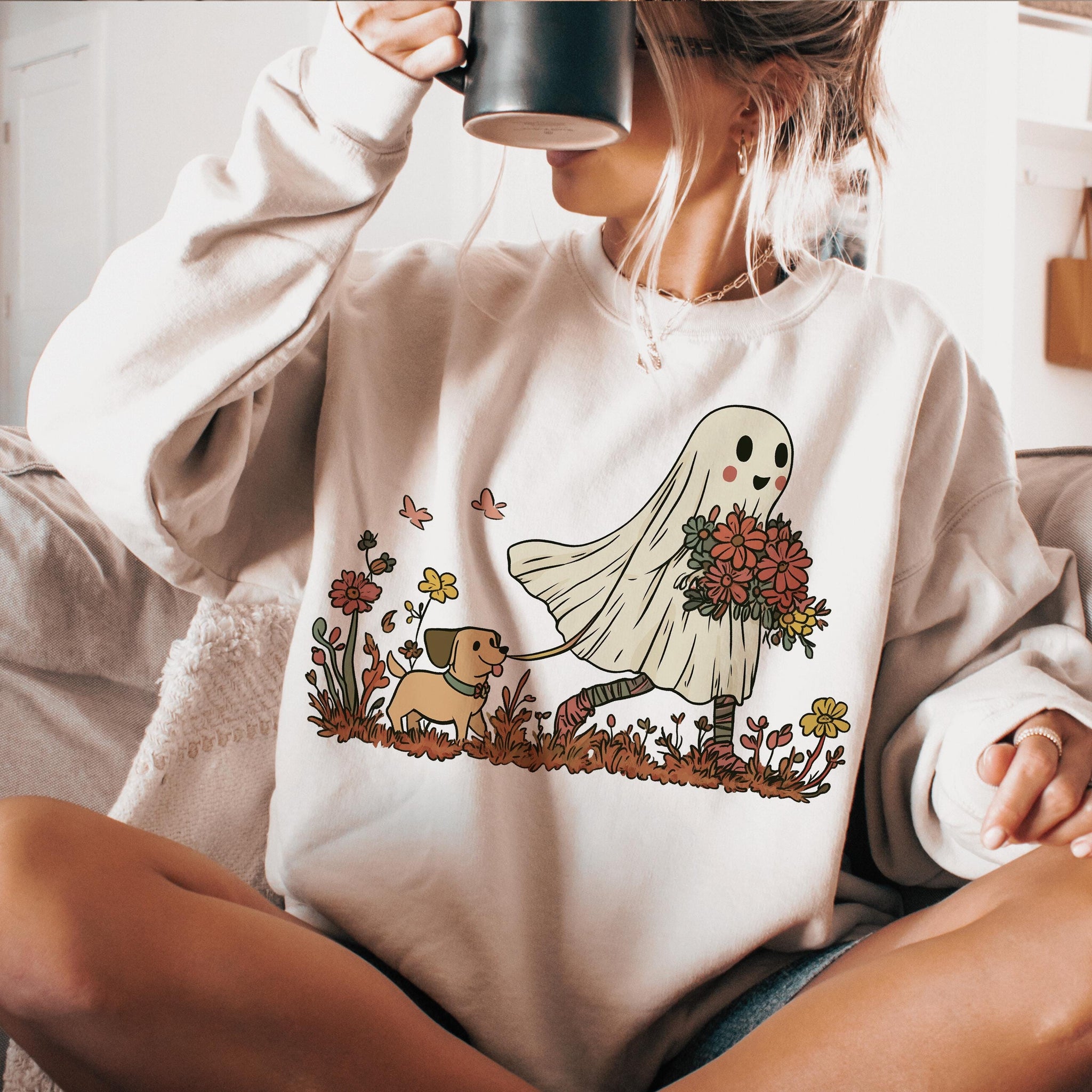 Cute dog mom shirt, Halloween dog shirt, retro halloween shirt, Ghost shirt, Ghost dog shirt, cute halloween shirt, Halloween dog mama shirt HW2208 11