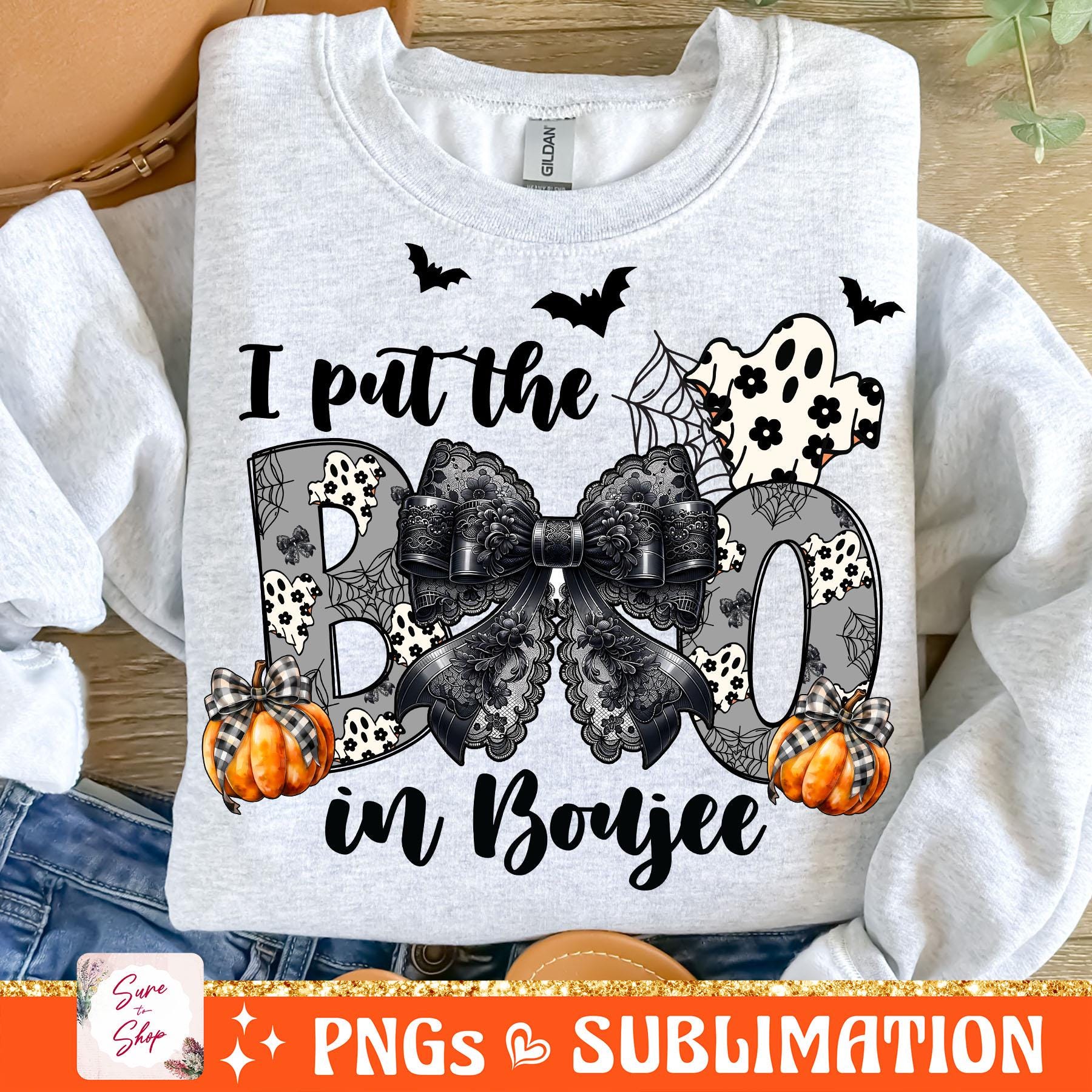 I Put The Boo in Boujee Ghost shirt, Coquette Halloween shirt, Ghost Sublimation Design, Spooky Season shirt, Pumpkin shirt, Halloween Mama shirt HW2208 14