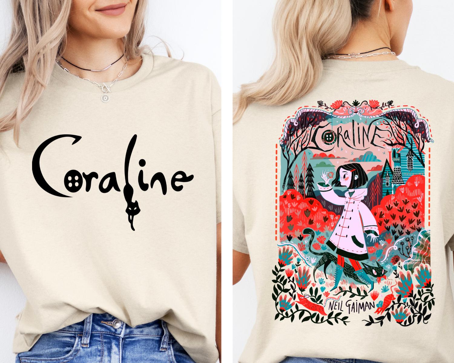 Coraline T-Shirt, Spooky Movie Halloween Shirt, Halloween Coraline Tee, Spooky Coraline Doll Sweatshirt, Coraline Movie Vintage Tee, S191 HWN2008 06