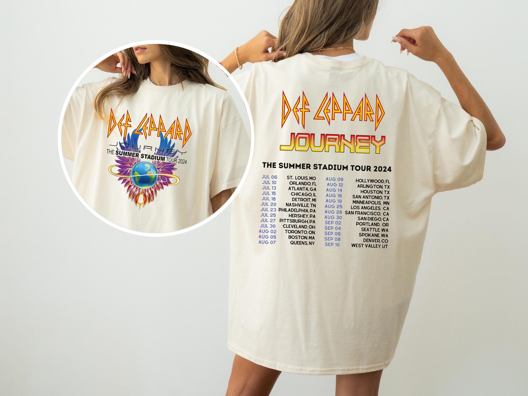 Def-Leppard And Journey Summer Stadium Tour 2024 Shirt, Journey Tour Shirt, Unisex Shirt, Western Shirt, Concert Shirt, Journey Fan Gift MS1708 03