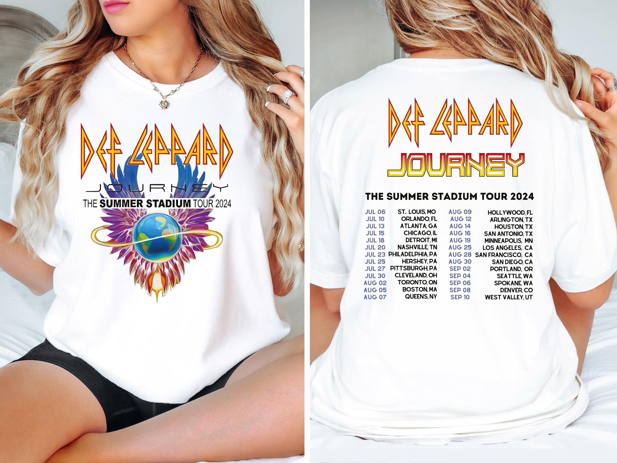 Def-Leppard And Journey Summer Stadium Tour 2024 Shirt, Journey Tour Shirt, Unisex Shirt, Western Shirt, Concert Shirt, Journey Fan Gift MS1708 03