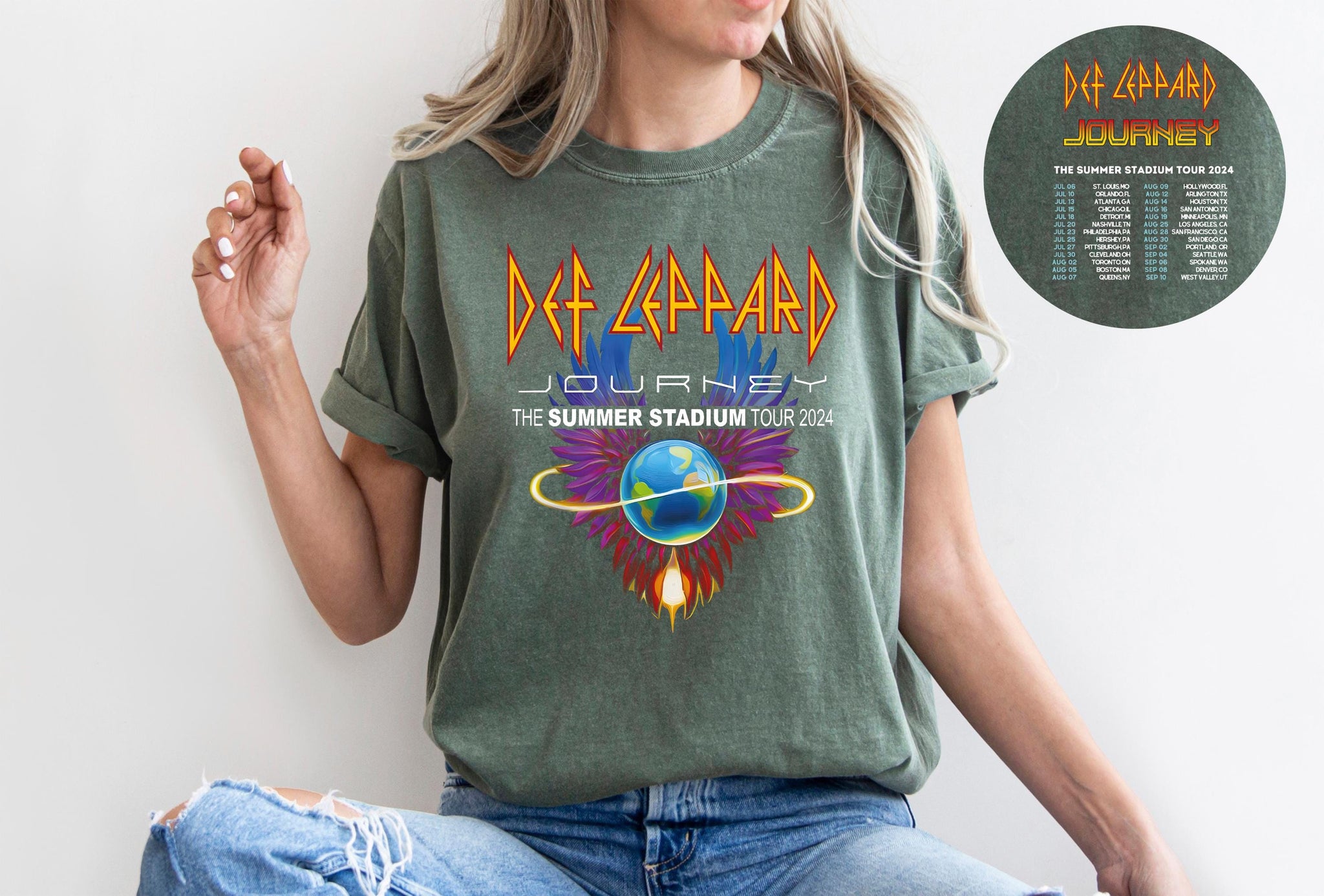 Def-Leppard And Journey Summer Stadium Tour 2024 Shirt, Journey Tour Shirt, Unisex Shirt, Western Shirt, Concert Shirt, Journey Fan Gift MS1708 03