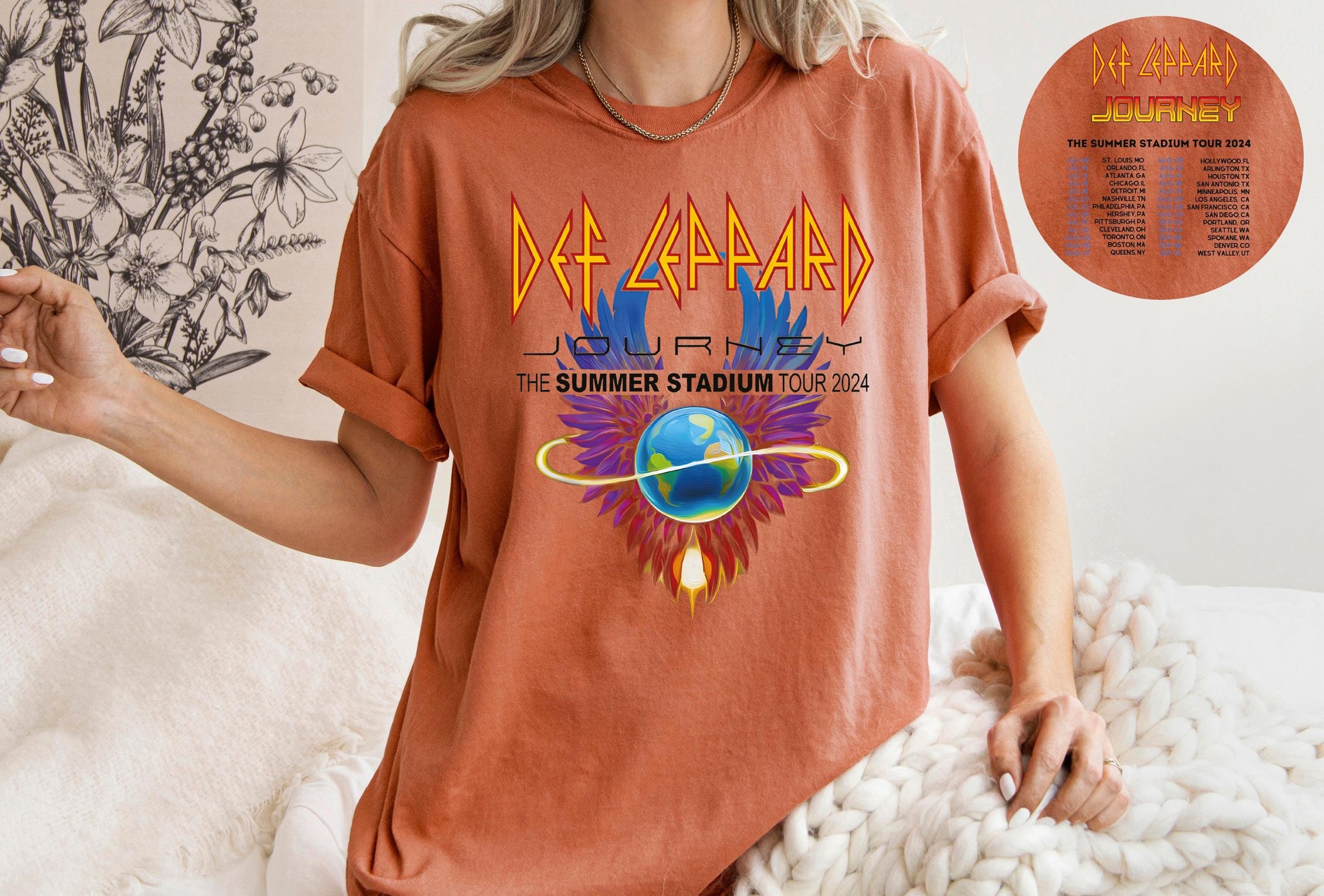 Def-Leppard And Journey Summer Stadium Tour 2024 Shirt, Journey Tour Shirt, Unisex Shirt, Western Shirt, Concert Shirt, Journey Fan Gift MS1708 03