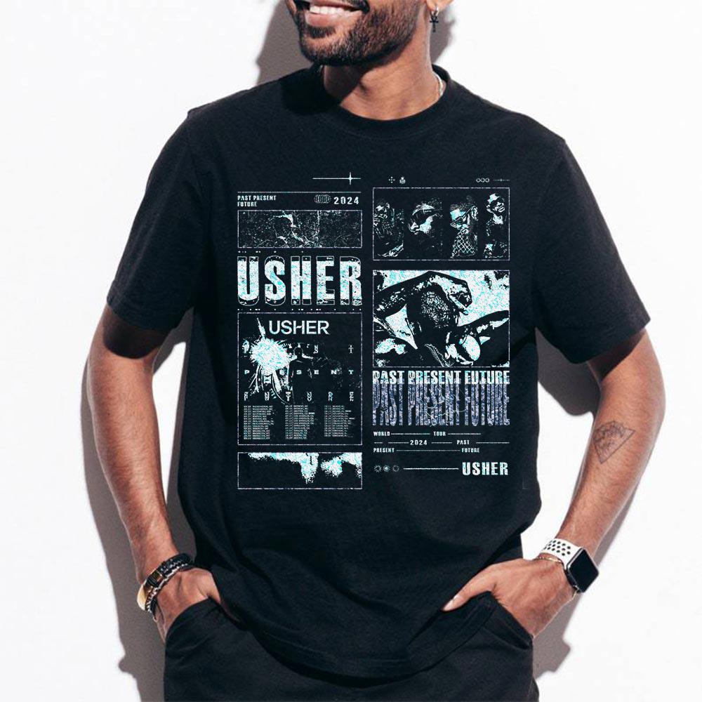 Usher Rapper shirt, Usher Past Present And Future World Tour Shirt, Usher Fan shirt, Usher Tour Shirt, Usher World Tour 2024 Shirt V3 1308M MS2208 26