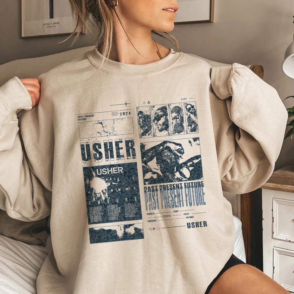 Usher Rapper shirt, Usher Past Present And Future World Tour Shirt, Usher Fan shirt, Usher Tour Shirt, Usher World Tour 2024 Shirt V3 1308M MS2208 26