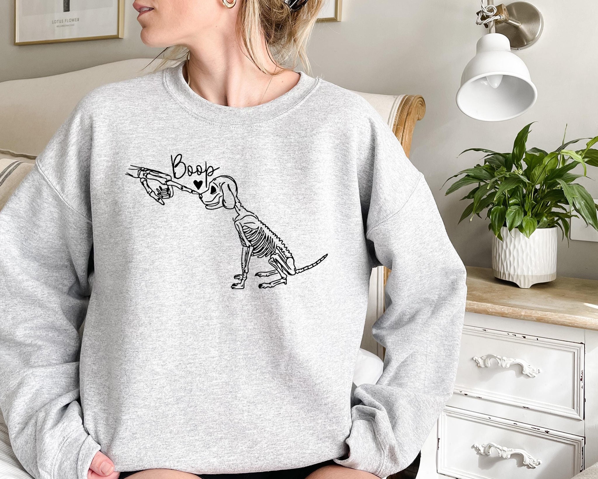 Dog Boop Halloween Hoodie, Dog Skeleton Sweatshirt, Funny Dog Shirt, Dog Lover Gifts, Dog Mom Hoodie, Spooky Dog Hoodie, Dog Skeleton Hoodie TD2308 06
