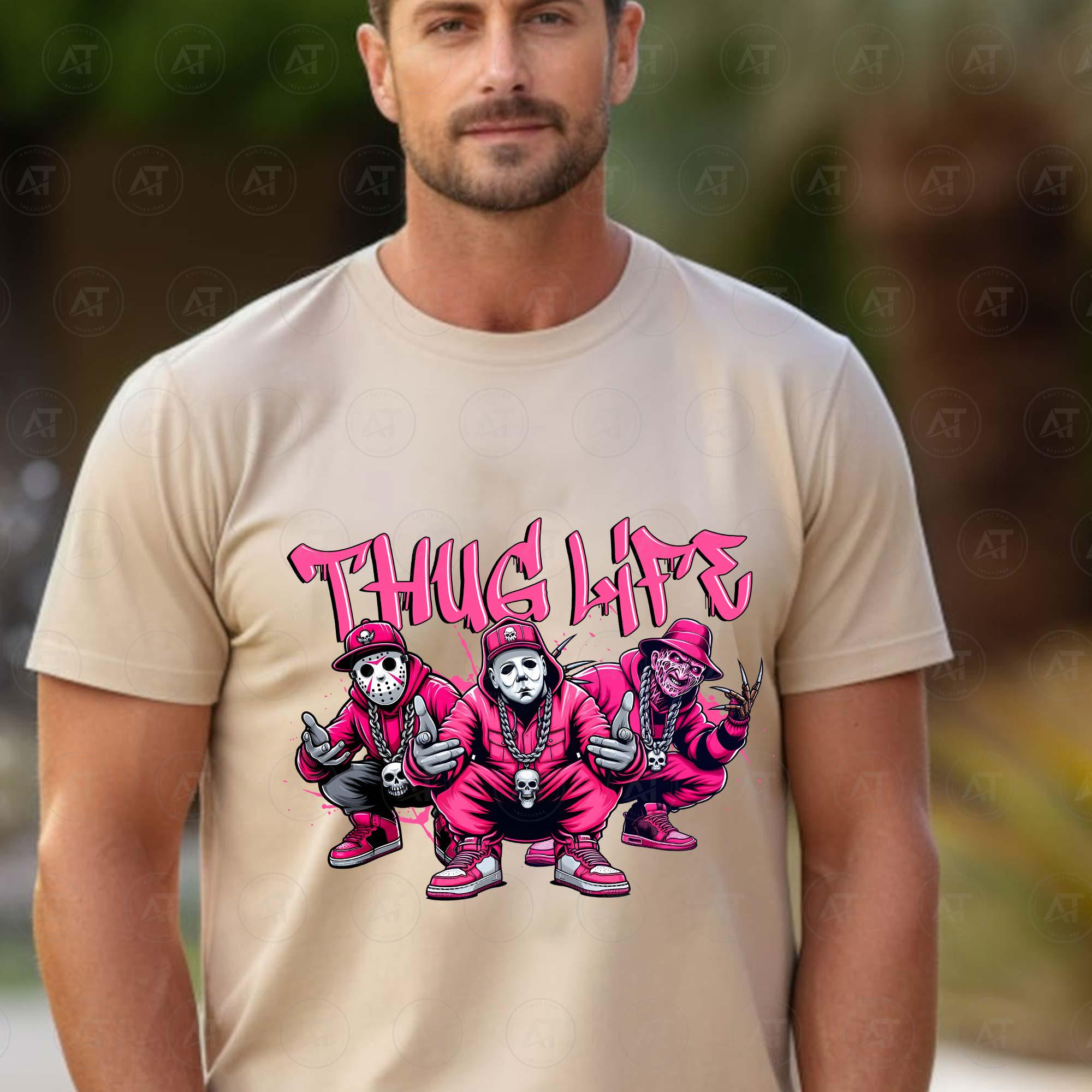 Thug Life Halloween Shirt, Horror Characters Shirt, Horr Face Shirt, Horror Shirt, Halloween Shirt, Spooky Season Shirt, Thug Life Shirt, Download Files HW1908 07