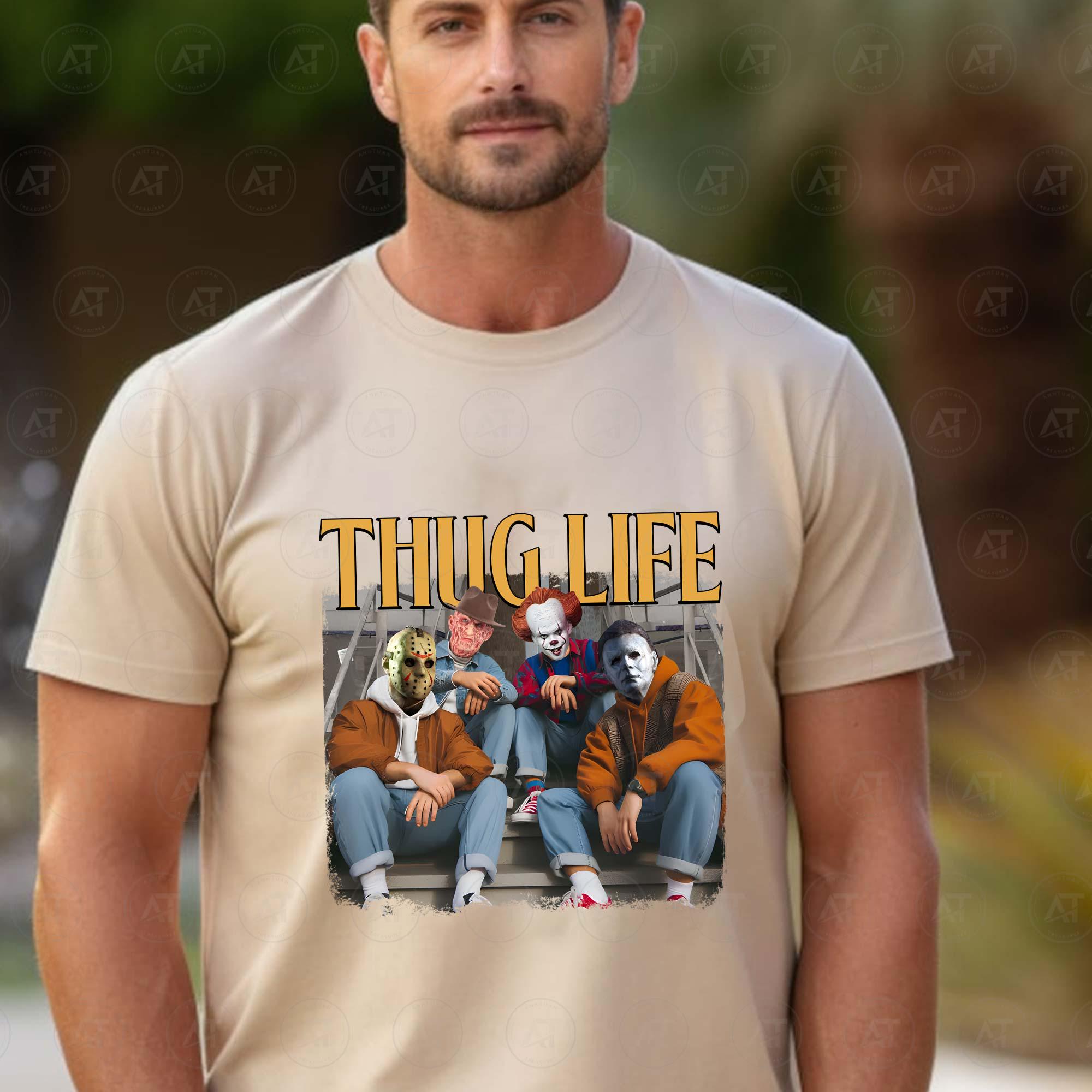 Thug Life Halloween Shirt, Horror Characters Shirt, Halloween Shirt, Spooky Season, Thug Life Shirt, Horr Face Shirt, Horror  Killer, Download Files HW1708 05