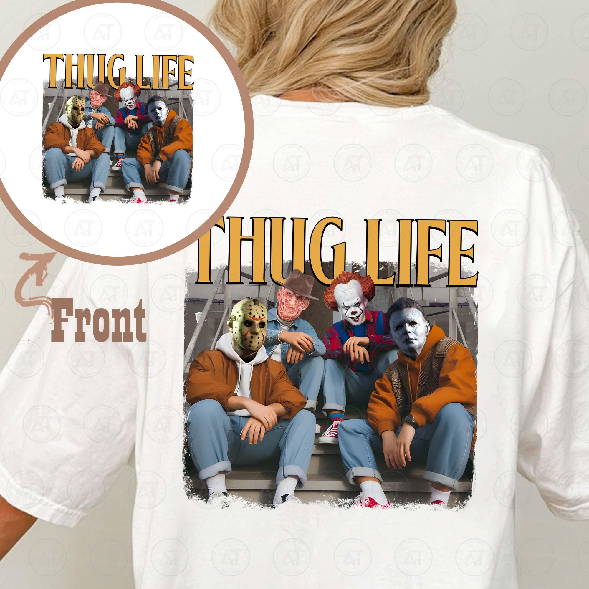 Thug Life Halloween Shirt, Horror Characters Shirt, Halloween Shirt, Spooky Season, Thug Life Shirt, Horr Face Shirt, Horror  Killer, Download Files HW1708 05