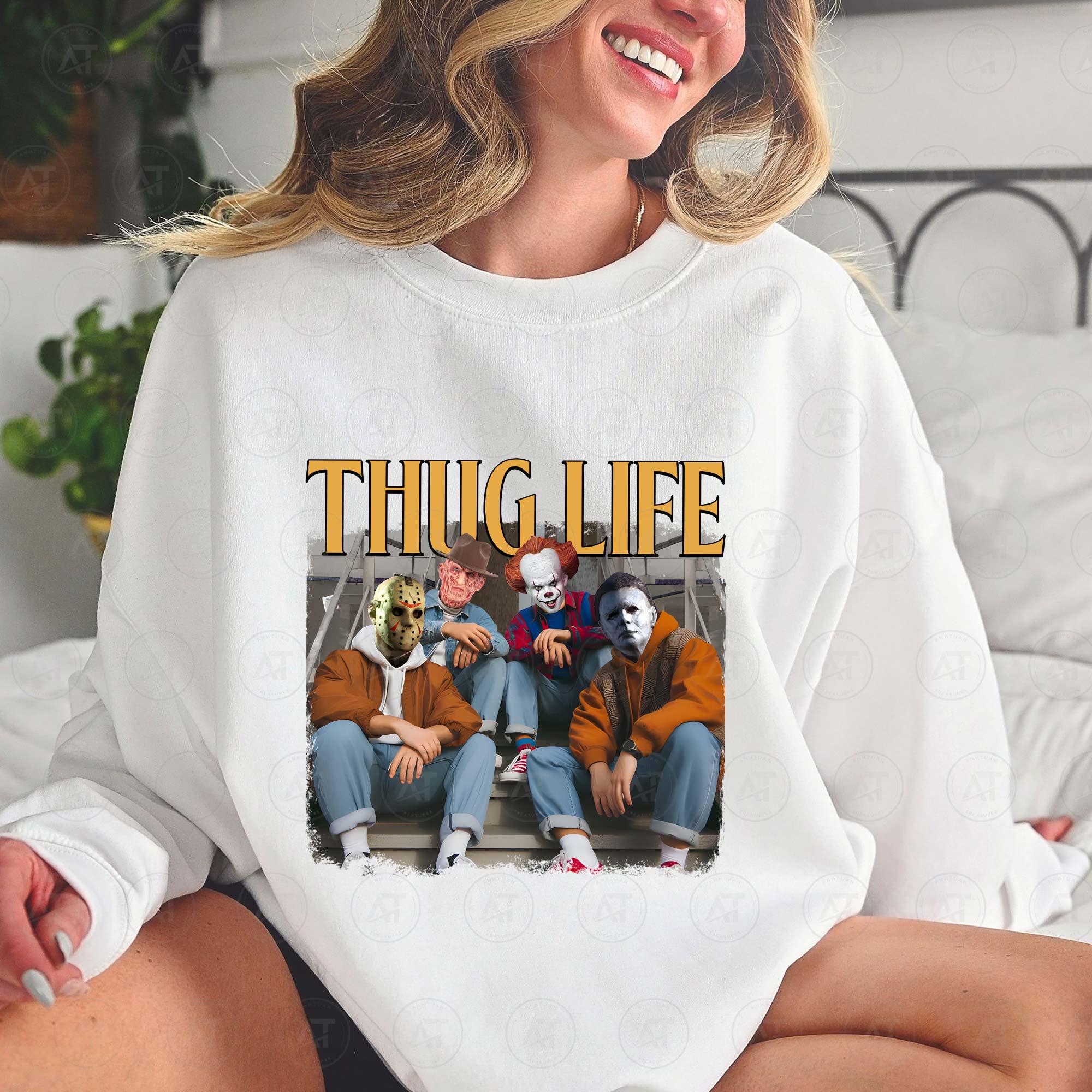 Thug Life Halloween Shirt, Horror Characters Shirt, Halloween Shirt, Spooky Season, Thug Life Shirt, Horr Face Shirt, Horror  Killer, Download Files HW1708 05