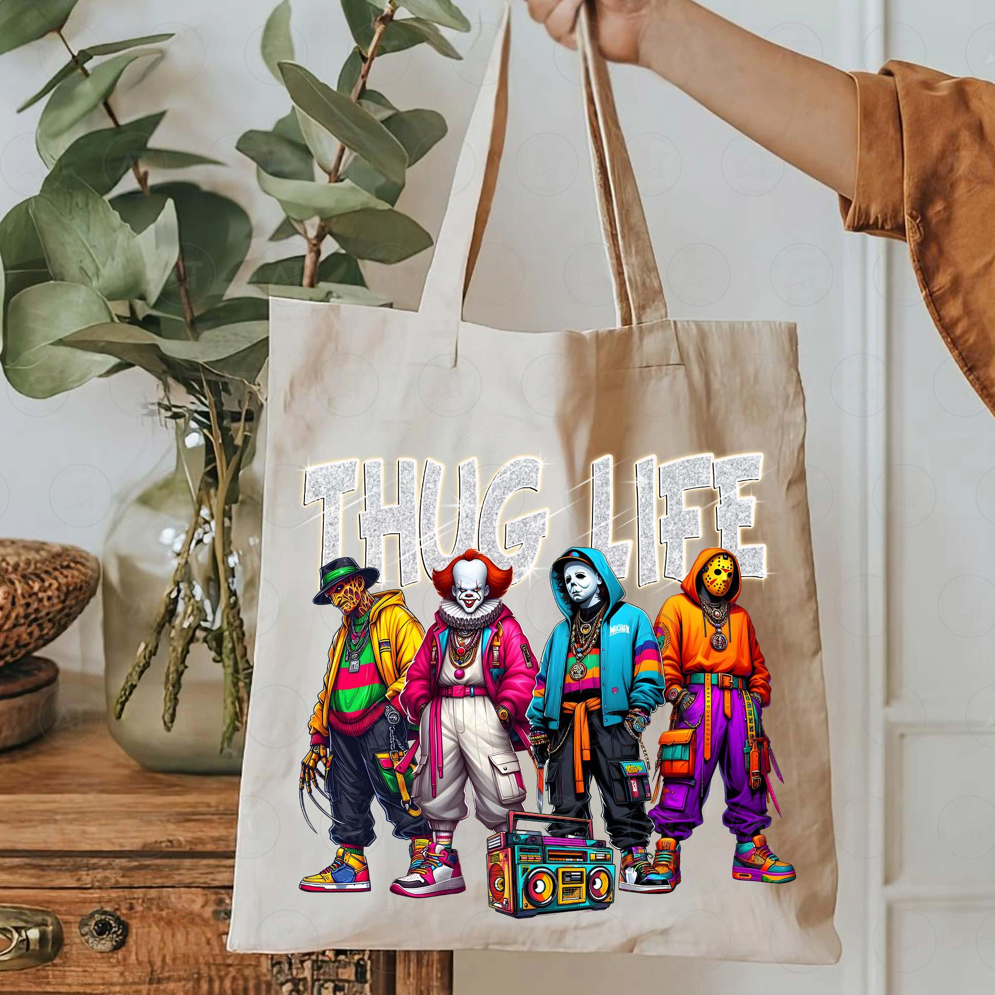 Thug Life Shirt, Horror Characters Shirt, Thug Life Halloween Shirt, Halloween Shirt, Spooky Season Shirt, Horr Face, Horror Killer, Download Files HW1708 03