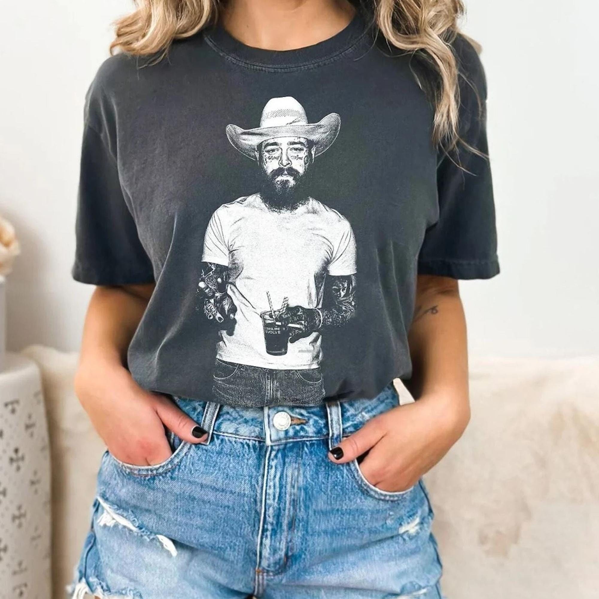 Post Malone Shirt, Cowboy Post Comfort Color Shirt, Posty Tshirt, Country Shirt, Western Graphic Tee, Concert Shirt, Had Some Help Shirt MS1908 02