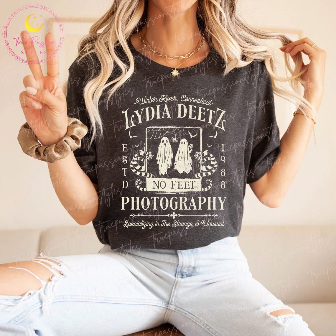 Lydia Deetz Photography Shirt, Spooky Season T-shirt, Goth Halloween Shirt, Sweatshirt, Hoodie E7112 TD0409 02