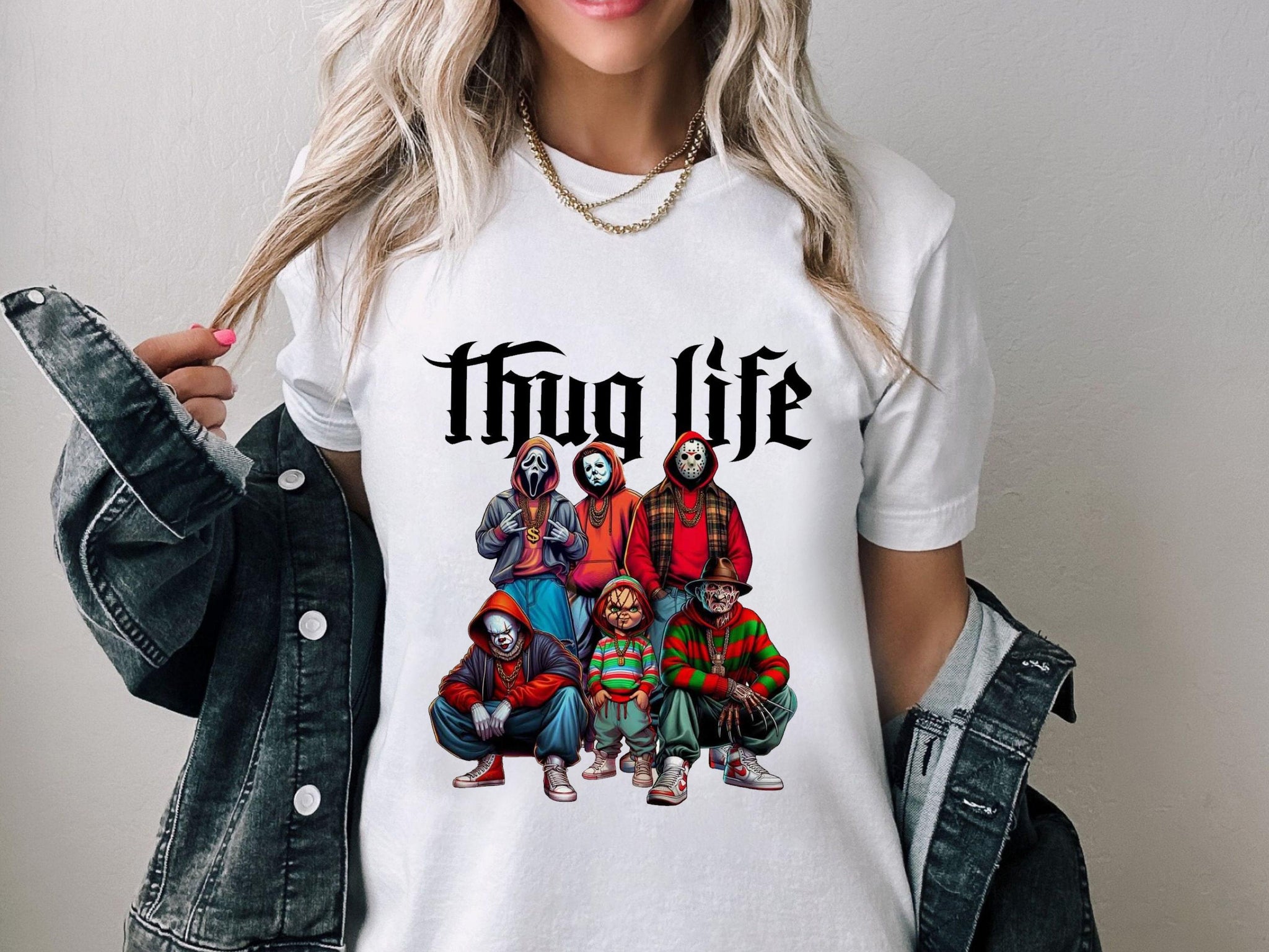 Thug Life Horror Movie Shirt, Movie Killer Shirt, Scary Halloween Shirt, Horror Friend Shirt, Halloween Vibes Shirt, Retro Halloween Shirt HWN2008 01