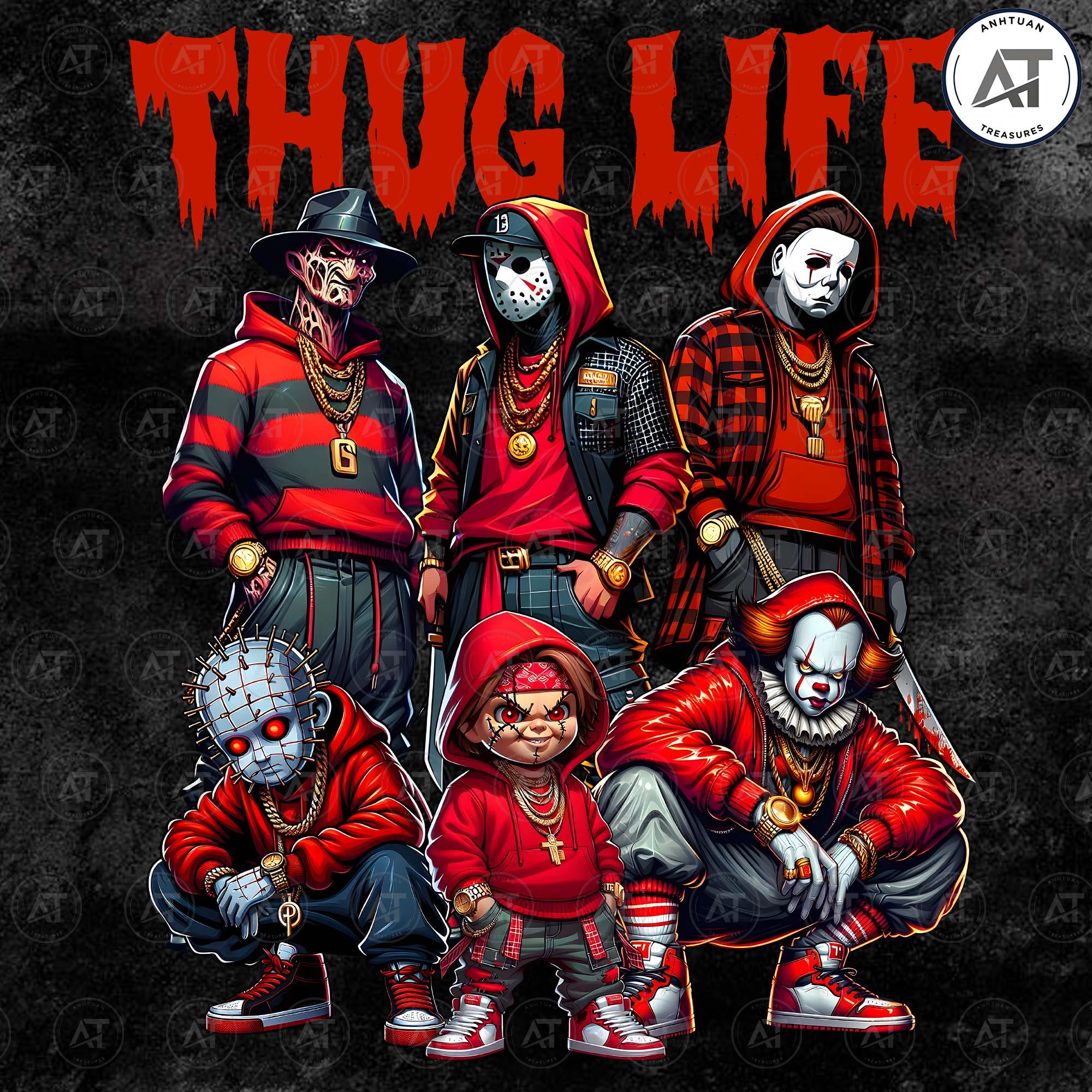 Thug Life Horror Movie Shirt, Halloween Horror Characters Shirt, Friends Horror Characters Shirt, Friend Horror Shirt, Halloween Shirt, Download Files HW1708 04