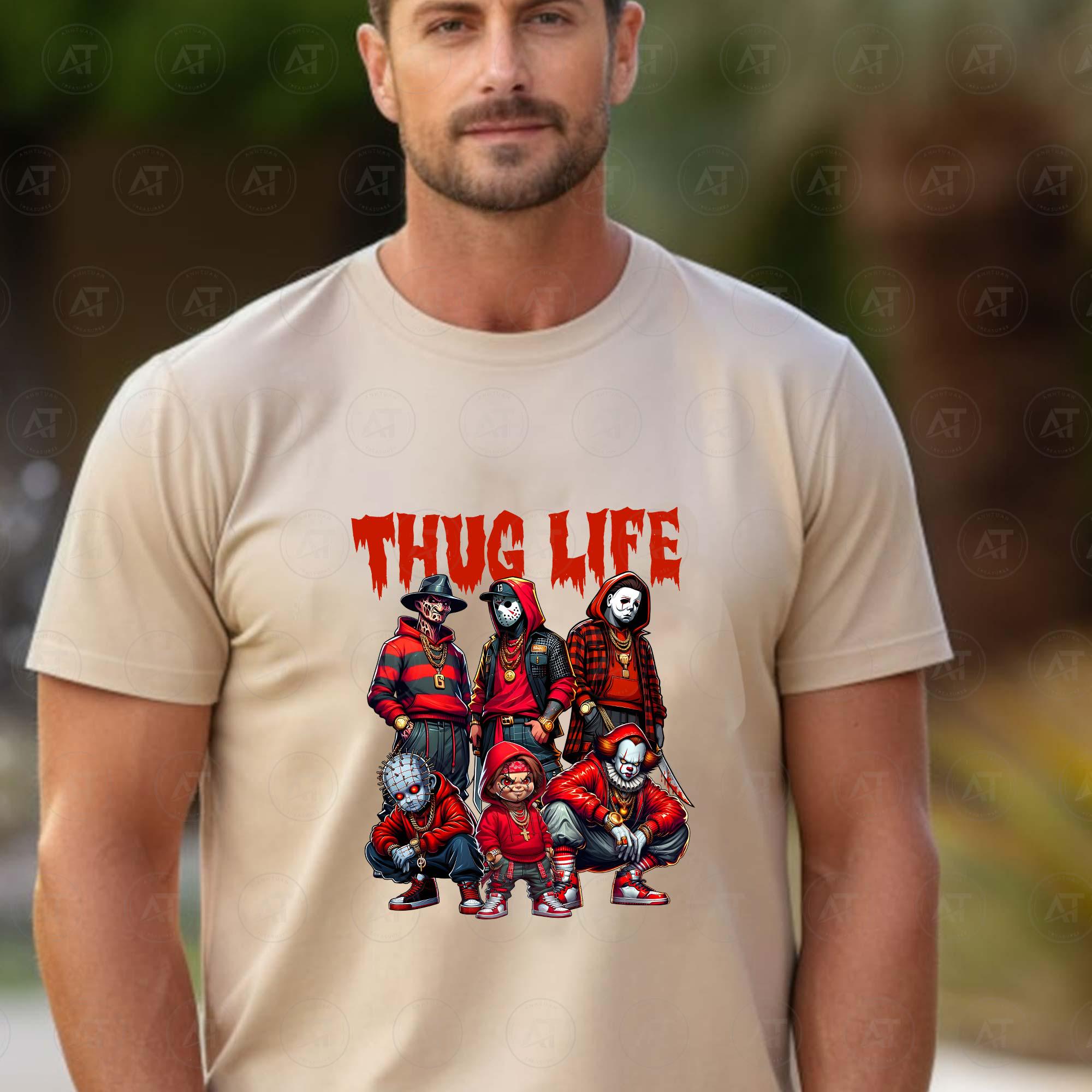 Thug Life Horror Movie Shirt, Halloween Horror Characters Shirt, Friends Horror Characters Shirt, Friend Horror Shirt, Halloween Shirt, Download Files HW1708 04