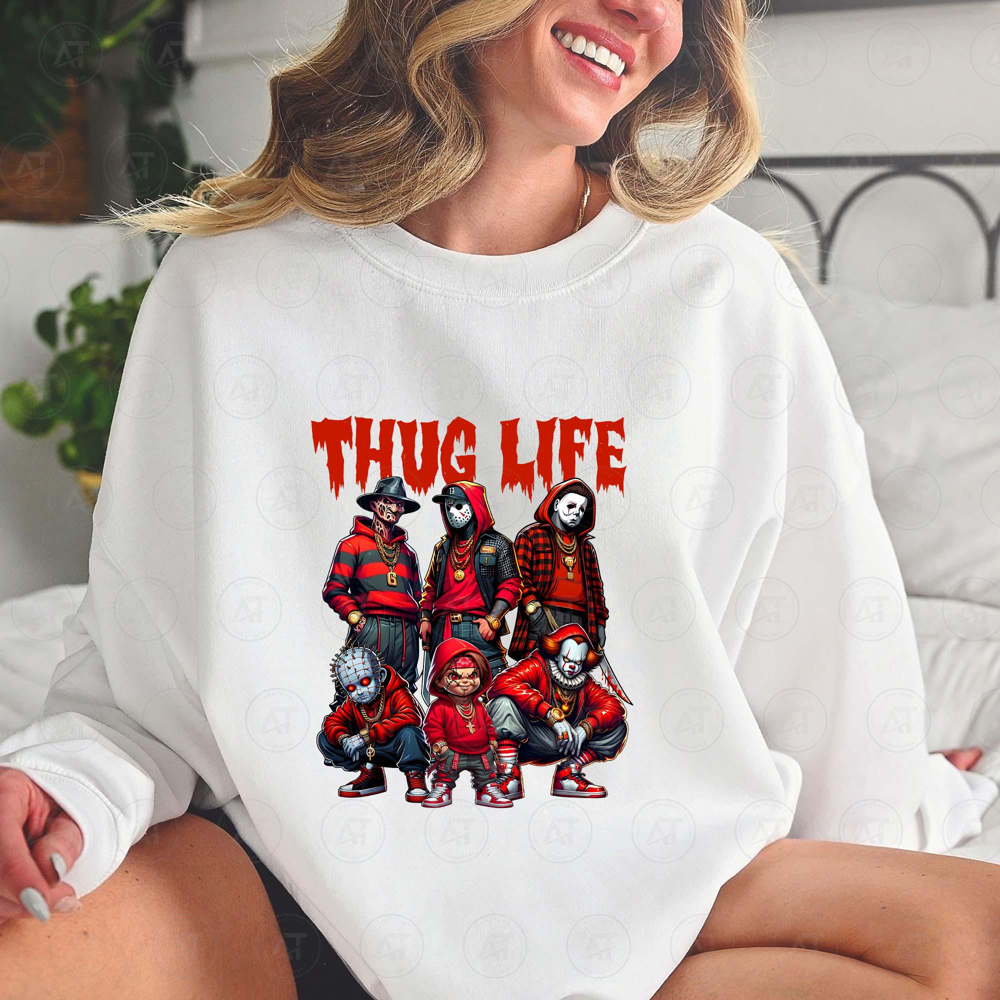 Thug Life Horror Movie Shirt, Halloween Horror Characters Shirt, Friends Horror Characters Shirt, Friend Horror Shirt, Halloween Shirt, Download Files HW1708 04