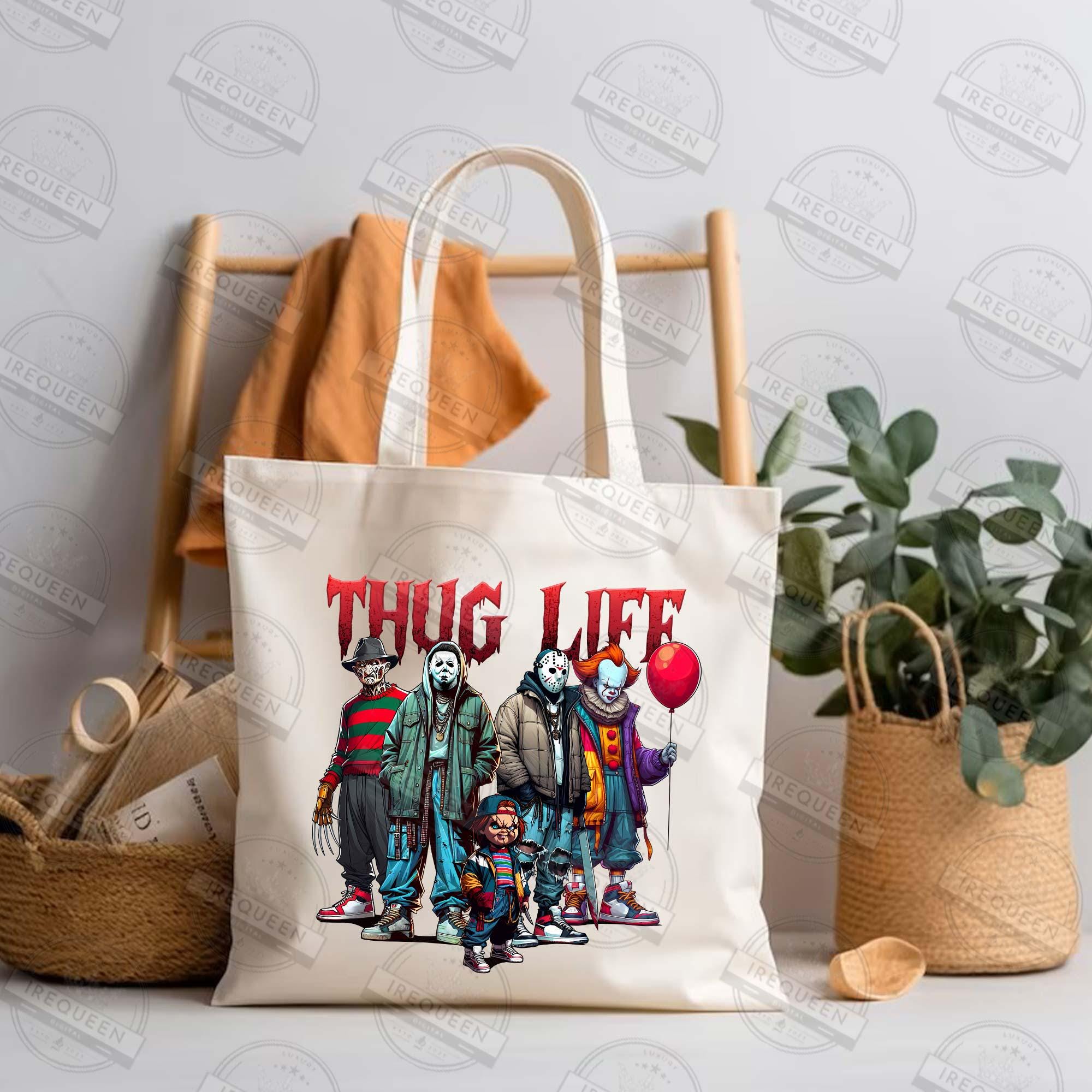 Halloween Horror Thug Life Movie Characters Shirt, Spooky Season Shirt, Fall Shirt, Horror Character Daily Life, Halloween Shirt, Digital File HW1708 17