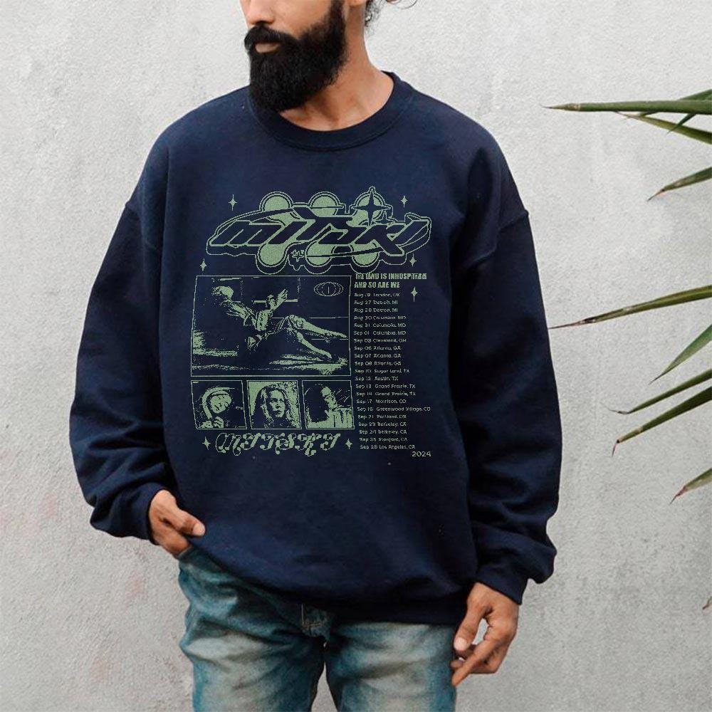 Mitski Tour Shirt,  Mitski w/ Lamp Tour 2024 Tee, Mitski Album Tee, Band Tee, Mitski Vinatge Graphic Shirt V1 1508OZ TD2908 06