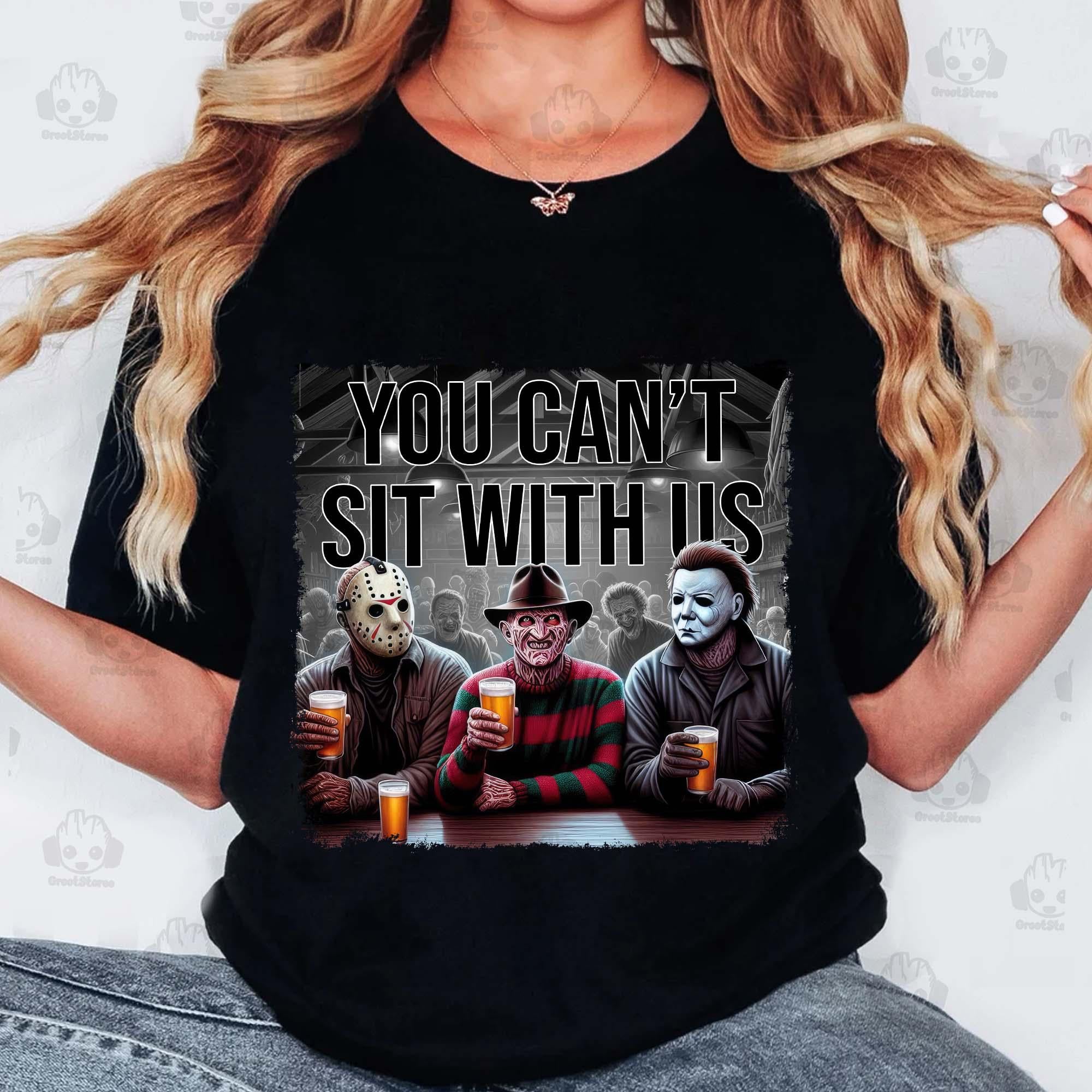 Horror Character Halloween Shirt, You Can’t Sit With Us Shirt, Halloween Friends Shirt, Horror Killers Shirt, Squad Goals Shirt,   HW1908 01