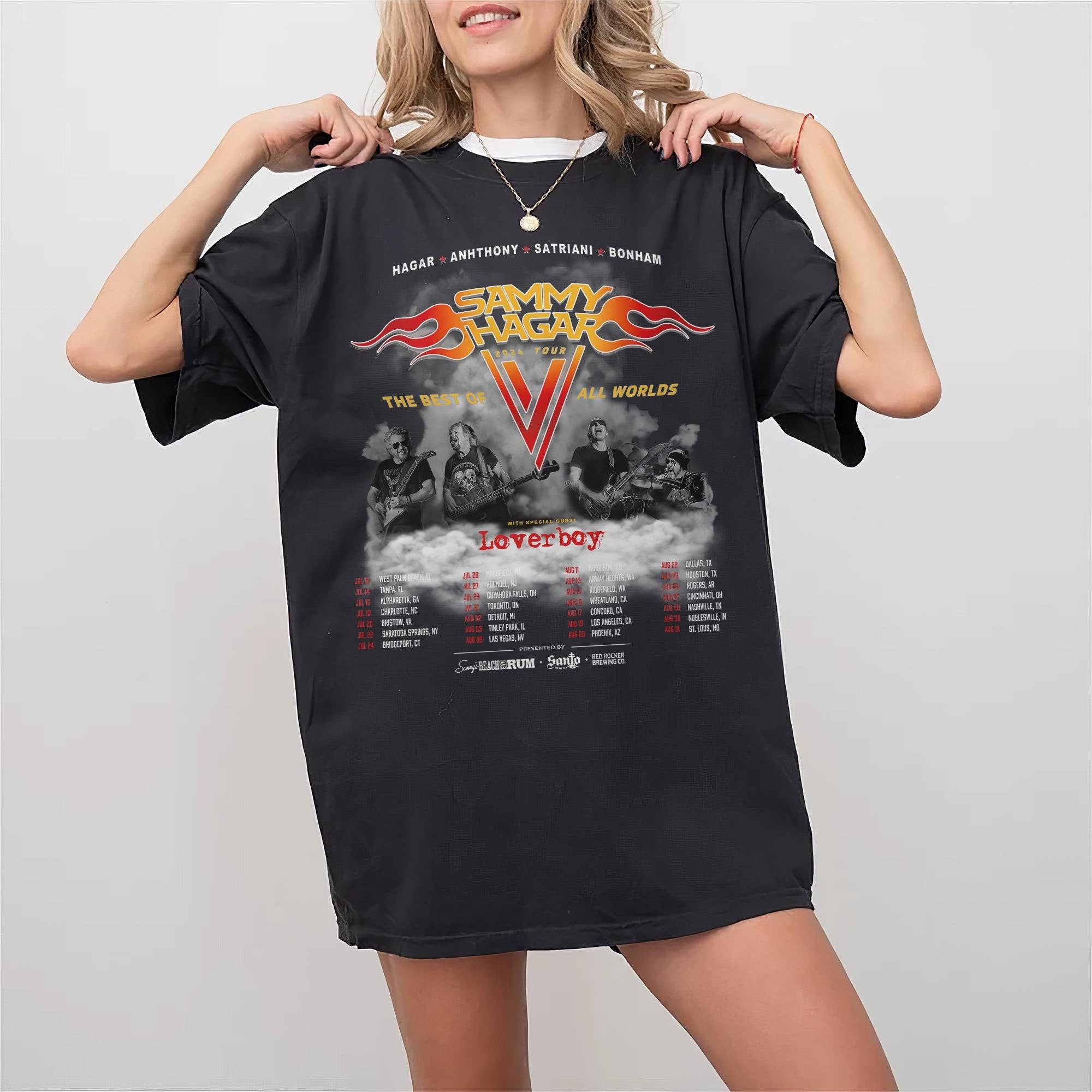Sammy Hagar The Best of All Worlds 2024 Tour Shirt, Sammy Hagar Concert Tour Shirt, Sammy Hagar Dates Concert Merch 2024 T-Shirt MS2008 04