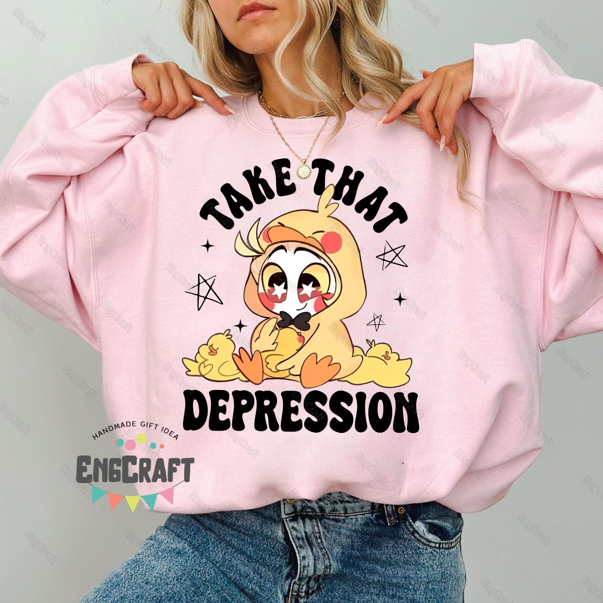 Halloween Lucifer Take That Depression Hazbin Hotel Shirt, Hazbin Hotel T-shirt, Lucifer Morning shirt, Cute Anime Shirt, Anime Tee MS1708 10