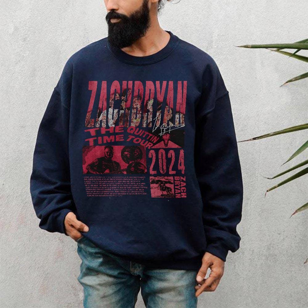 Comfort Color, Zach Bryan Shirt, The Quittin Time Tour 2024 Sweatshirt, Country Music, The Quittin Time Tour Hoodie, Zach Bryan Tour, LB2208 TD0409 11