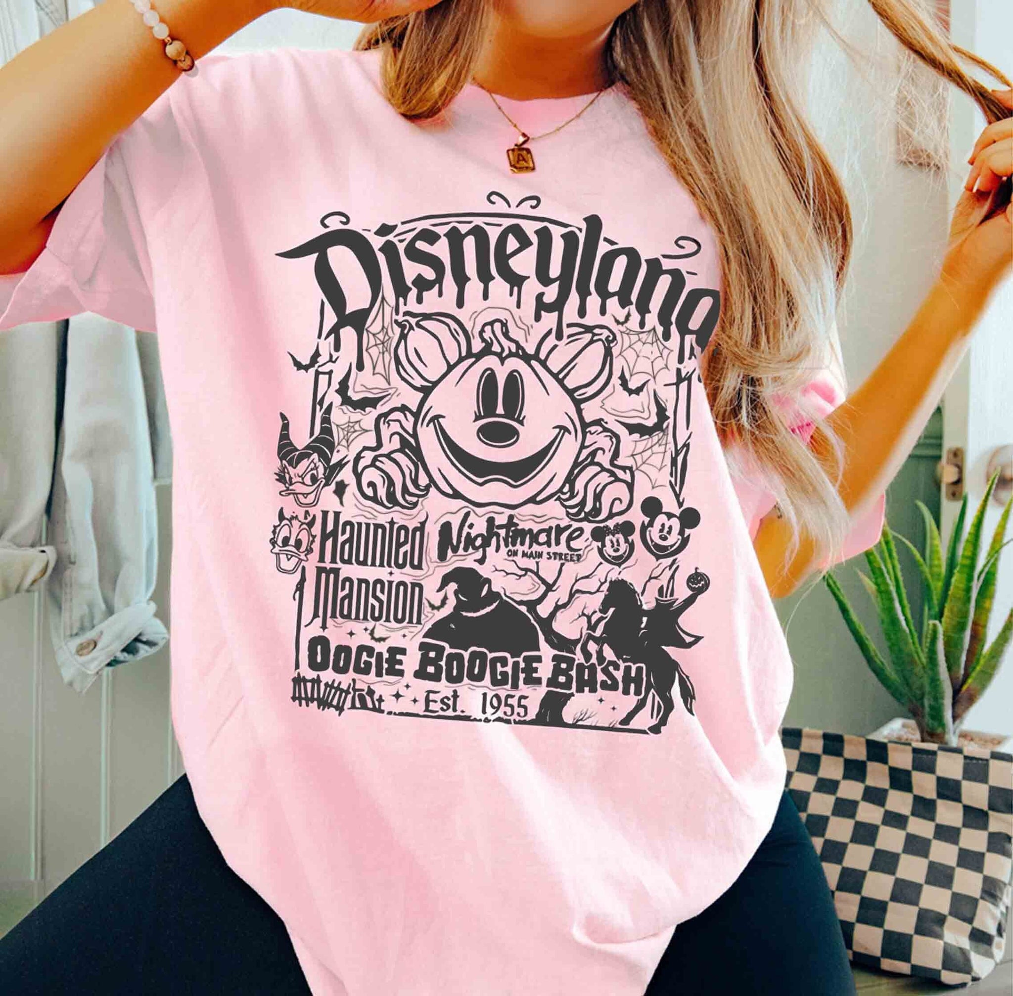 Retro Disneyland Est.1955 Halloween Shirt, Oogie Boogie Bash Shirt, Nightmare on Main Street Shirt, Disney Halloween Shirt, Hallowee GiftHW1608 02