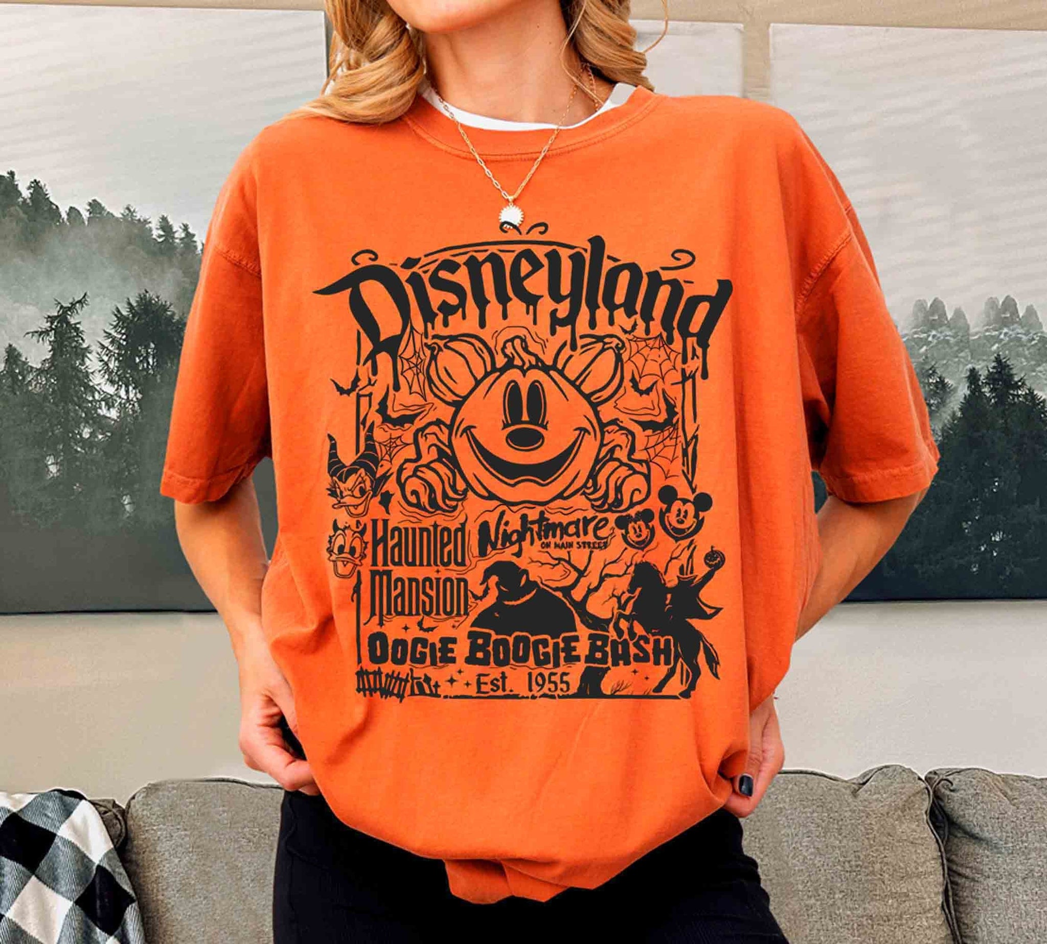 Retro Disneyland Est.1955 Halloween Shirt, Oogie Boogie Bash Shirt, Nightmare on Main Street Shirt, Disney Halloween Shirt, Hallowee GiftHW1608 02