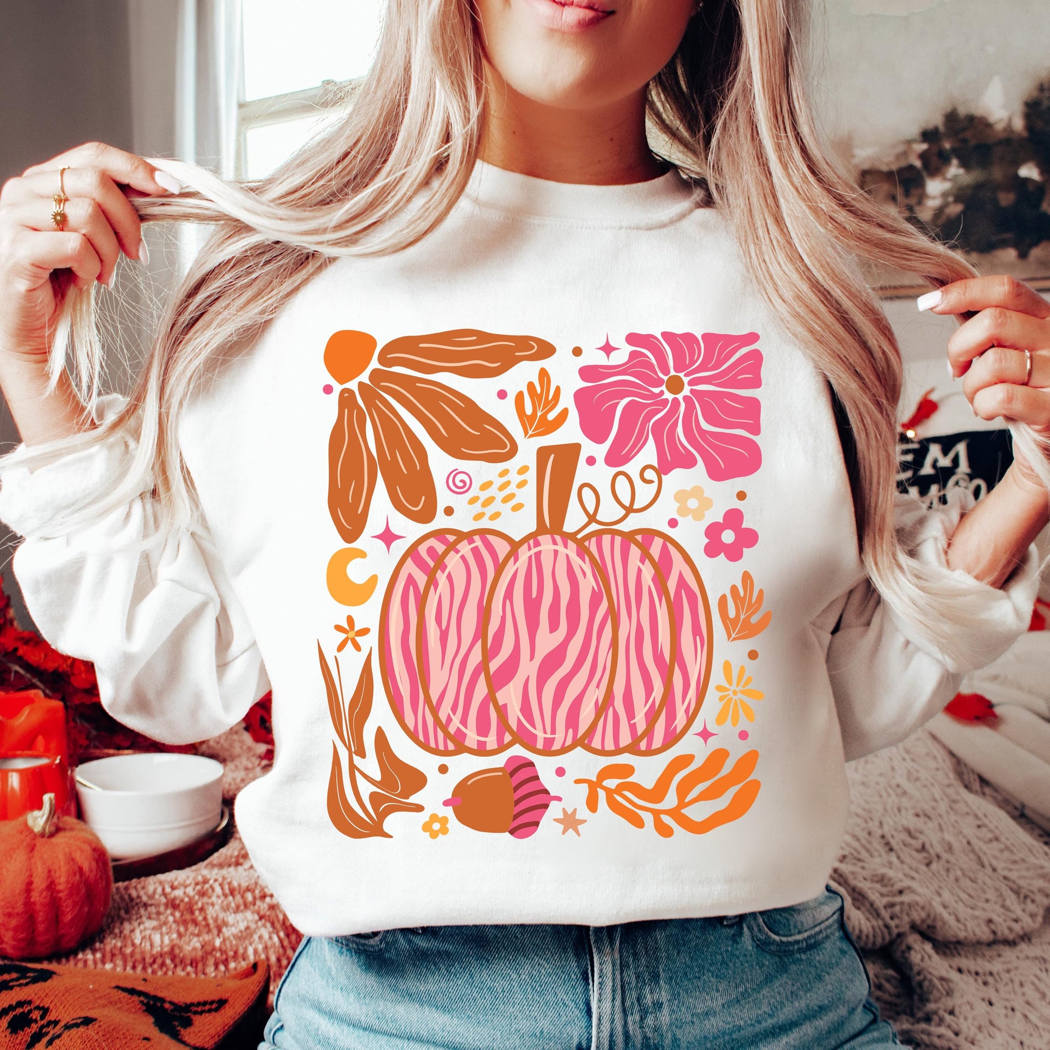 Leopard Pink Pumpkin Shirt, Boho Floral Fall Shirt, Retro Fall Shirt, Autumn Vibes Shirt, Pumpkin Season Shirt, Leopard Pumpkin Shirt, Fall Sublimation HW1908 17