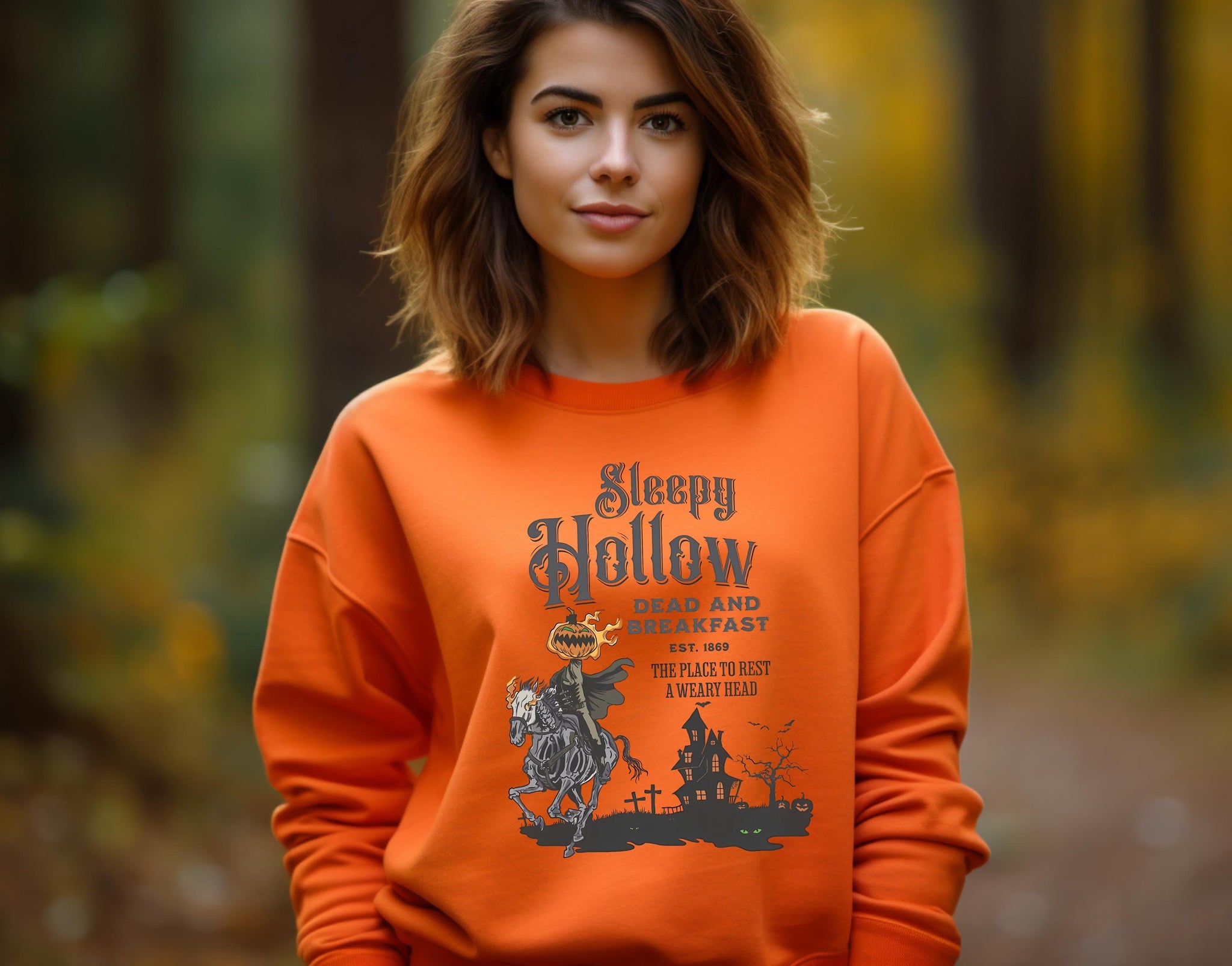 Vintage Halloween Scary Sweatshirt Sleepy Hollow Sweatshirt Headless Horseman Sweatshirt Halloween Horror Sweatshirt Horseman SweatshirtHW1608 05