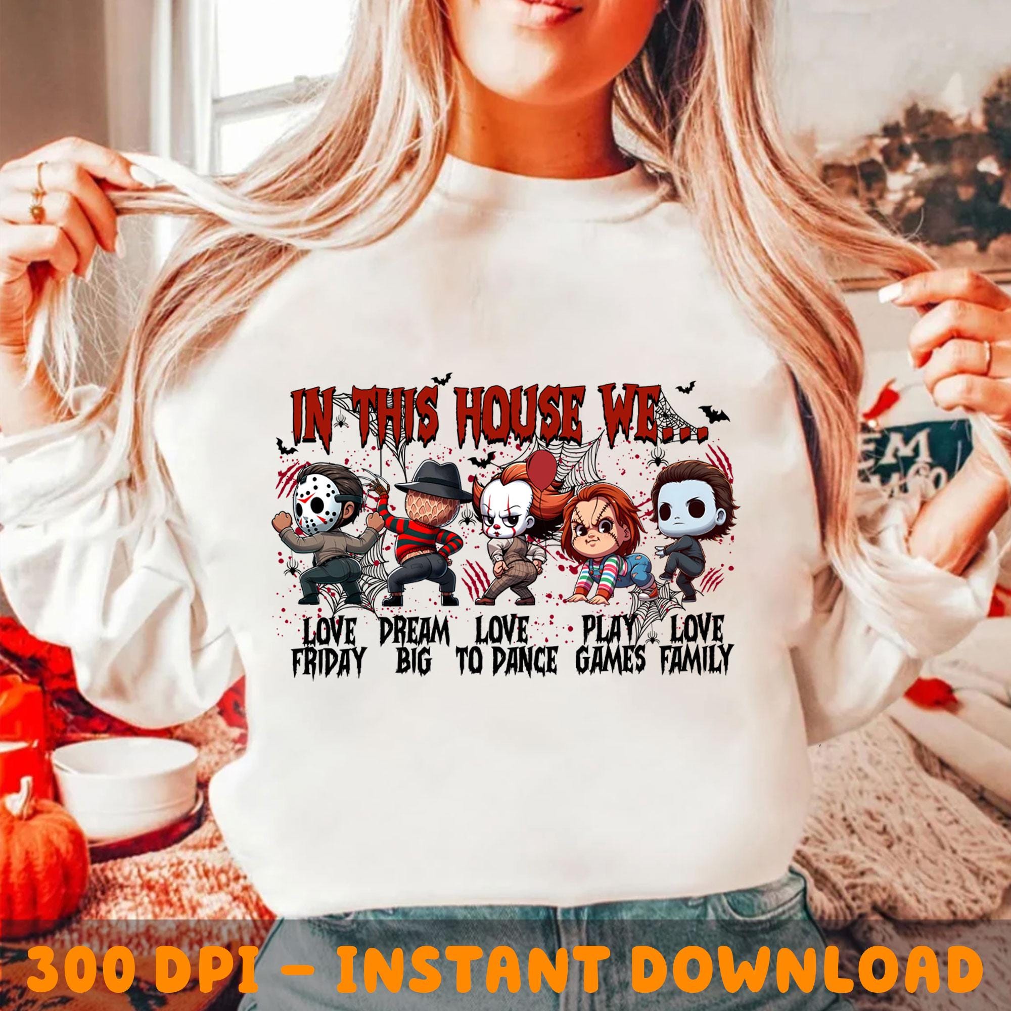 Halloween Horror Characters shirt, Friends Horror Characters shirt, Halloween shirt, Horror Movie Killers, There're Some Horrors In This House shirtHW1608 07
