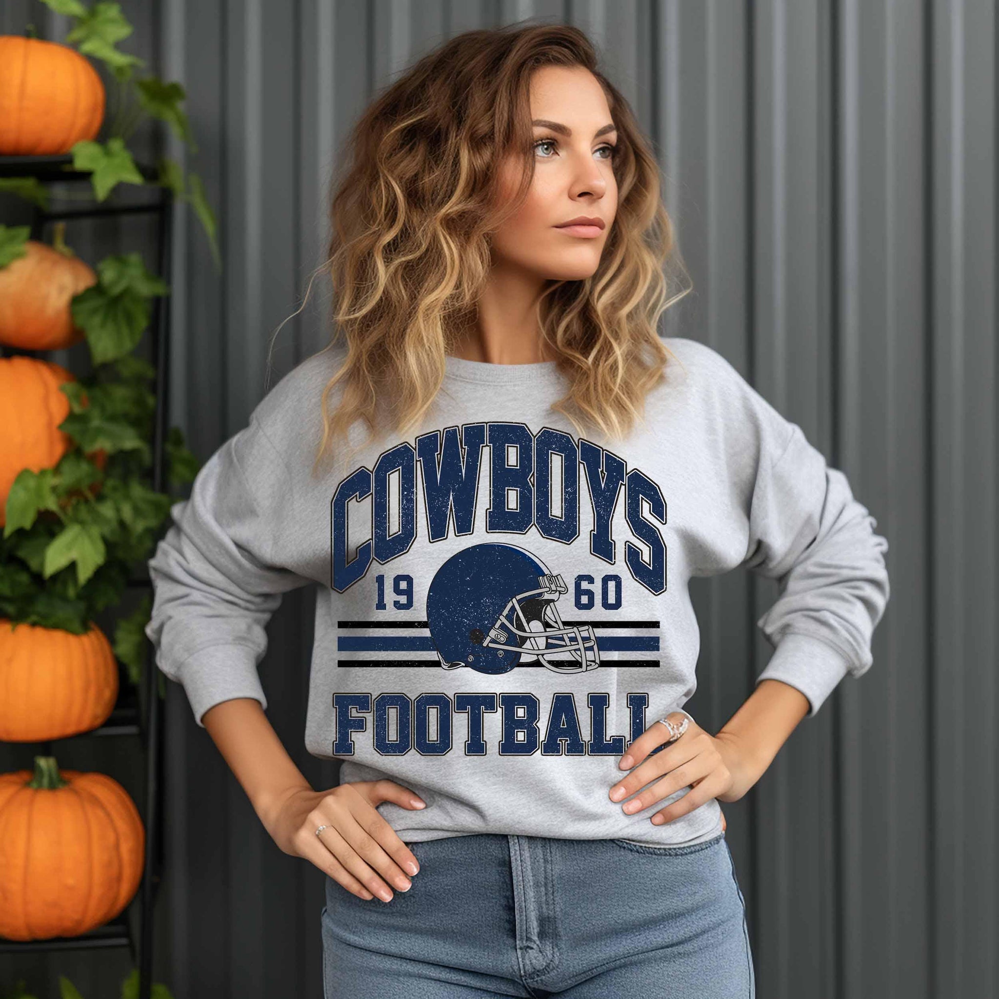 Vintage Cowboy Football Sweatshirt, Vintage Football Sweatshirt, Football Vintage Sweatshirt, Cowboy Game Day Shirt, Dallas Football Shirt