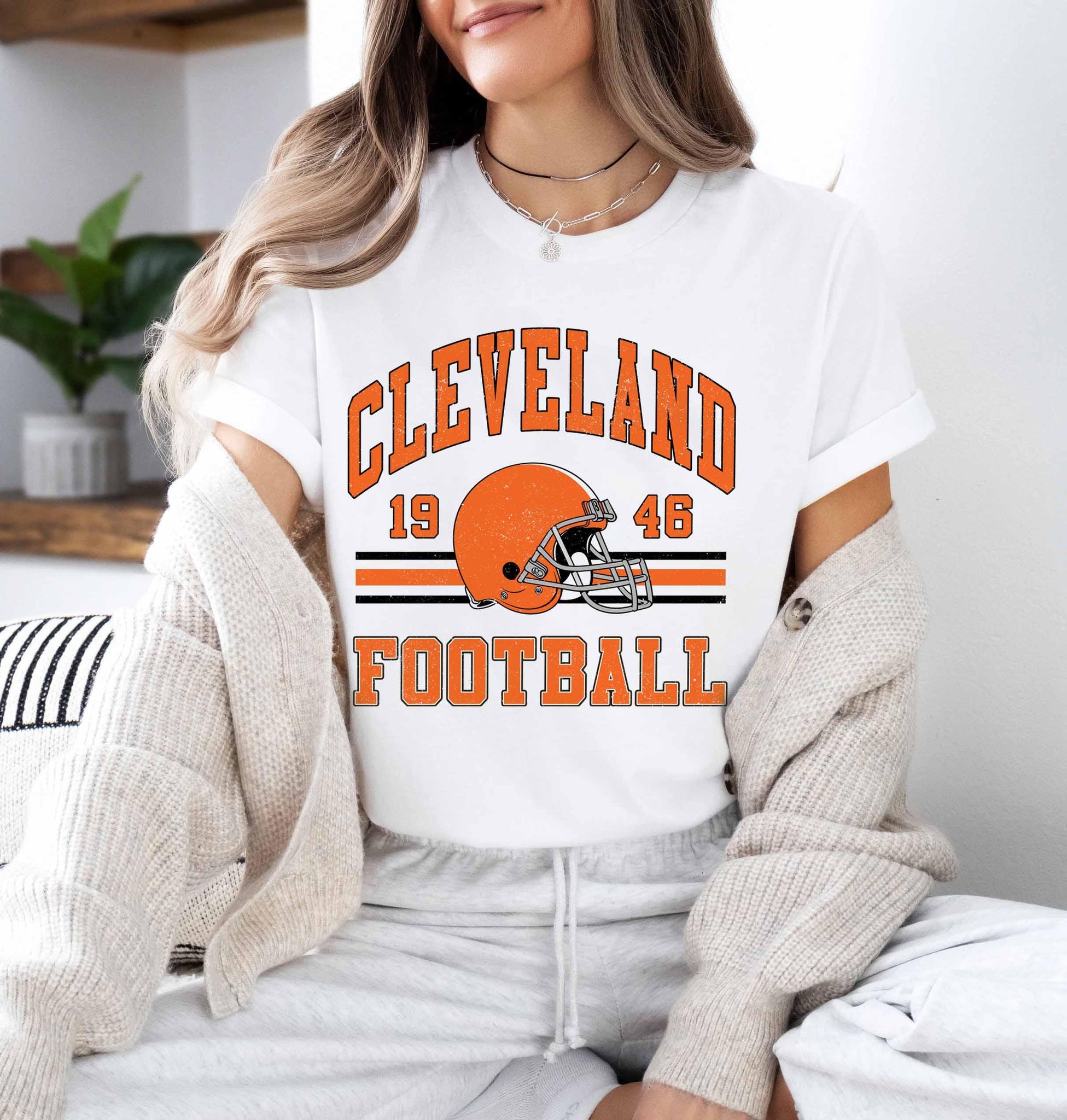 Vintage Cleveland Football Sweatshirt, Vintage Football Sweatshirt, Football Vintage Sweatshirt, Cleveland Game Day Shirt