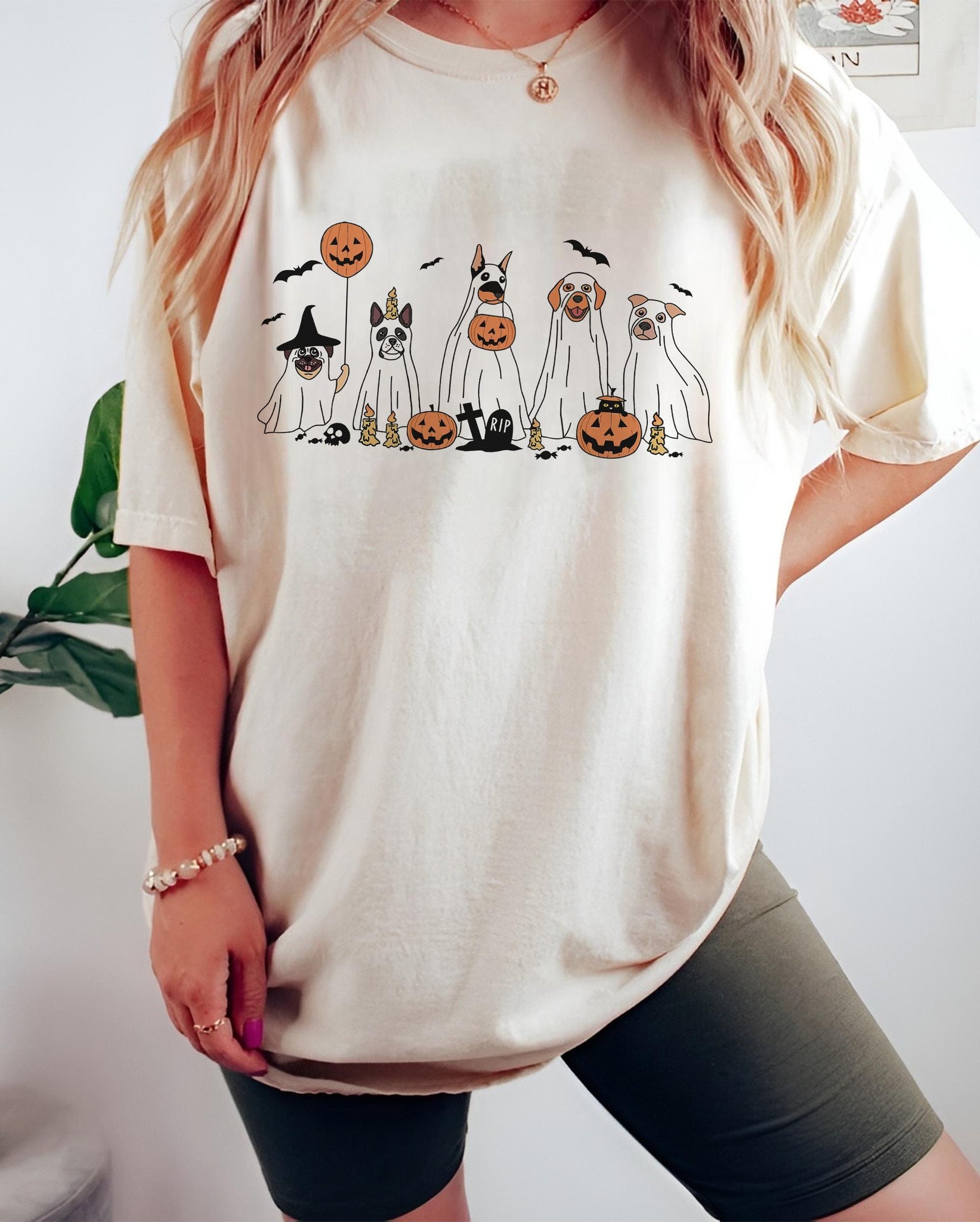 Retro Ghost Dog Shirt, Spooky Season Shirt, Halloween Ghost Dog Shirt, Halloween Pumpkin Dog Shirt, Dog Halloween Shirt, Cute Boo Dog Halloween Shirt HW1908 15
