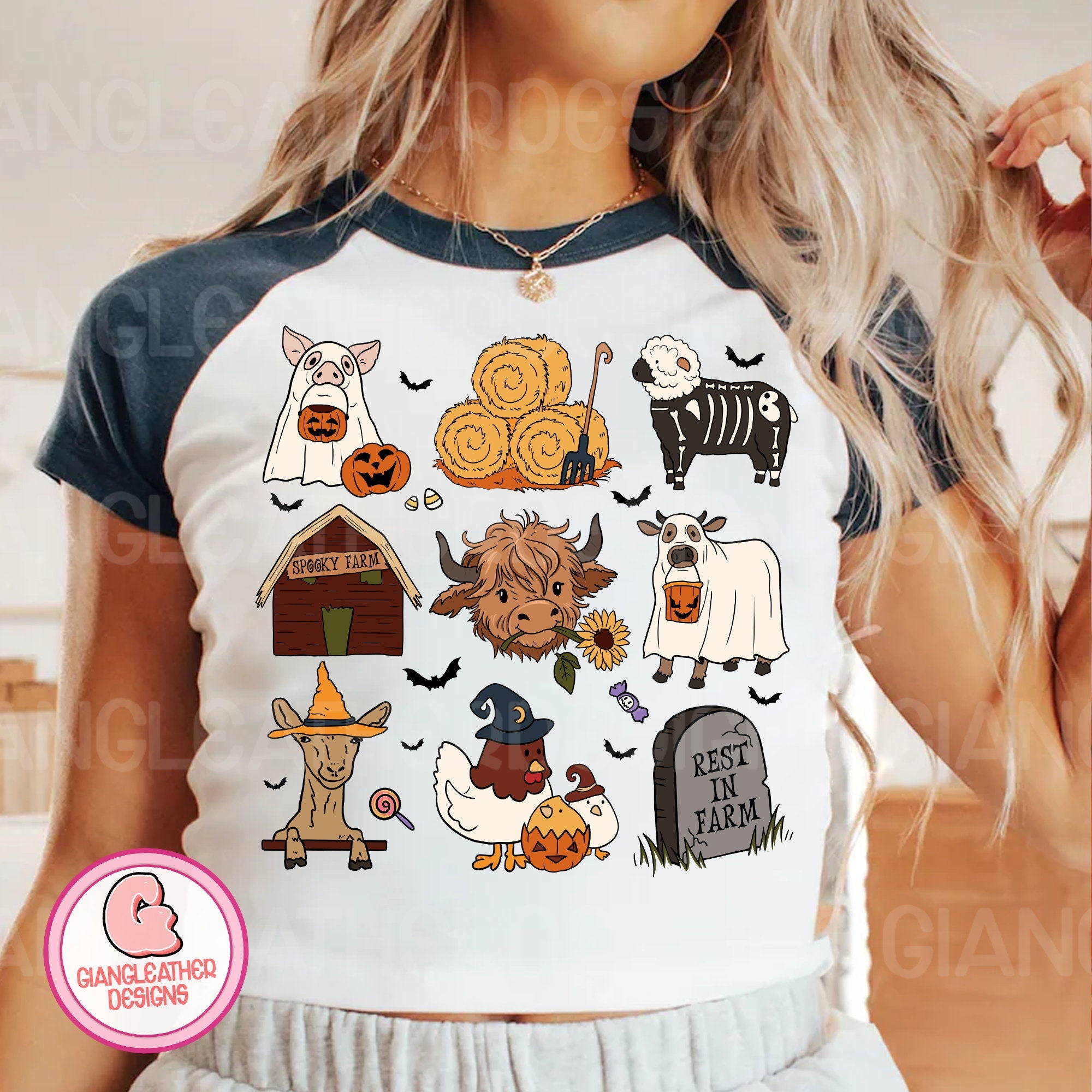 Highland Cow Halloween Shirt,Halloween Shirt,spooky farm Shirt,Western Halloween,Funny Halloween animals Shirt,Ghost Chicken Shirt,Farm Animal Shirt HW1908 21