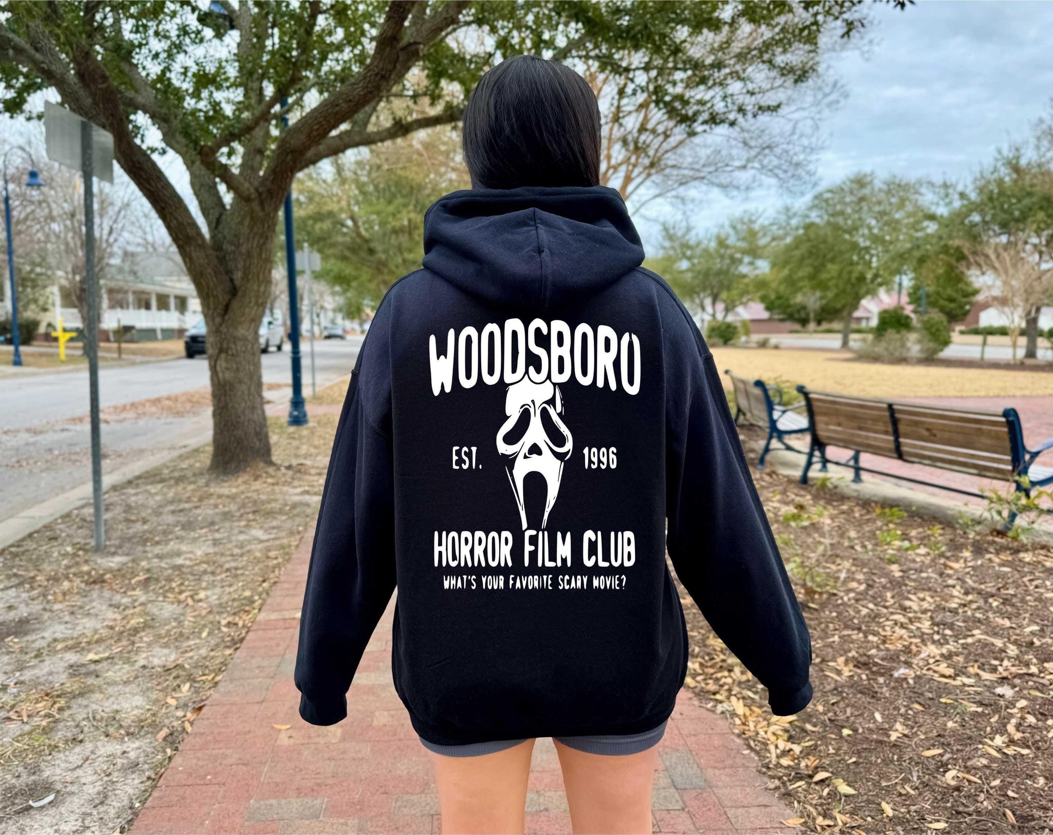 Woodsboro Horror Film Hoodie, Horror Film Club Shirt, Woodsboro Scream, Scream Ghost Shirt, Stay Spooky Shirt, Horror Sweatshirt, Halloween HWN2008 02