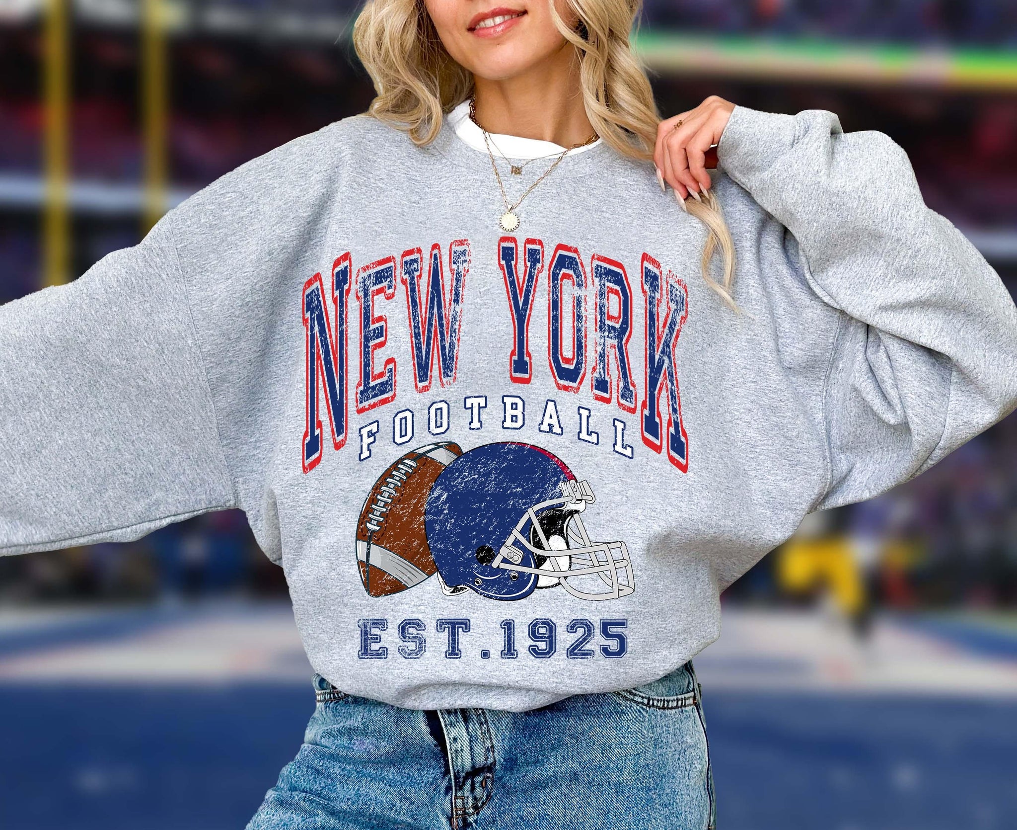 Vintage New York Football Sweatshirt, Vintage Football Sweatshirt, Football Vintage Sweatshirt, NY Giant Game Day Shirt, Football Sweatshirt